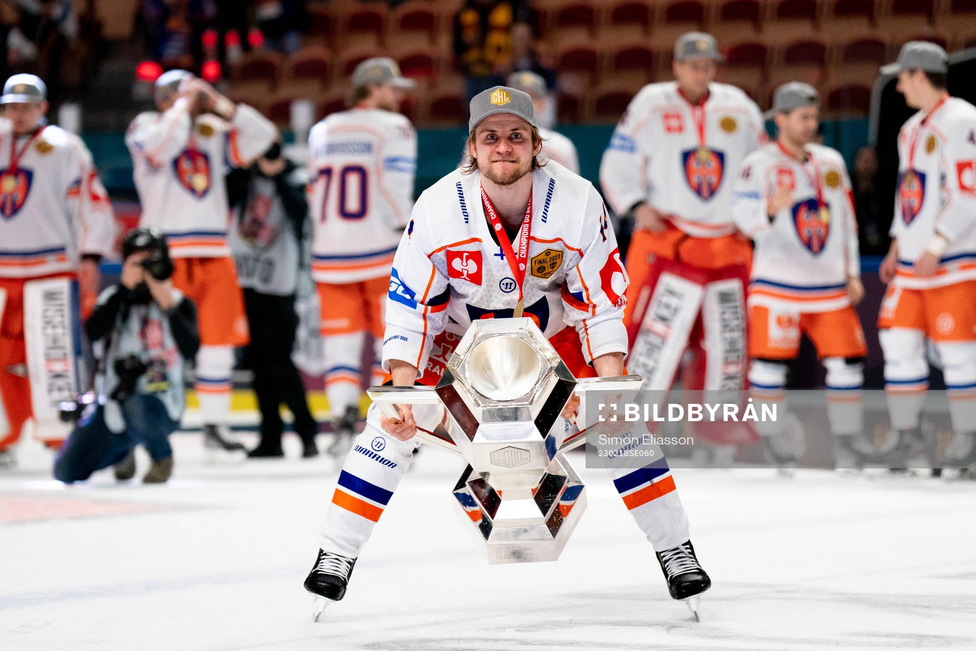 Tapparas Juuso Ikonen celebrates with the trophy