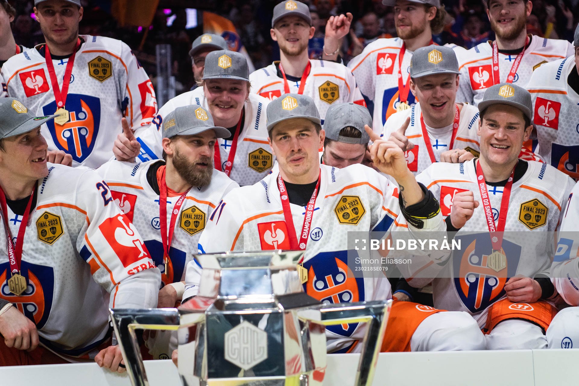 Tapparas Kristian Kuusela celebrating with team mates