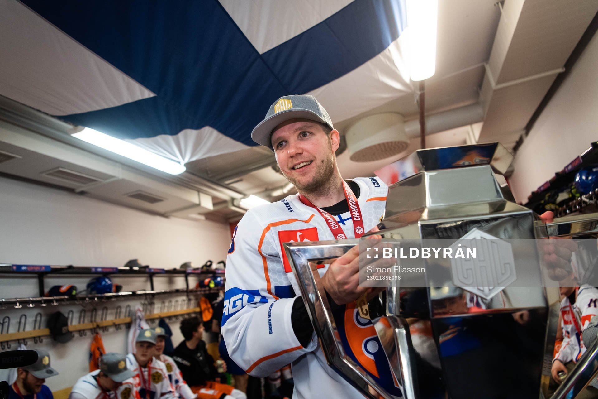 Tapparas Valtteri Kemiläinen celebrates with trophy