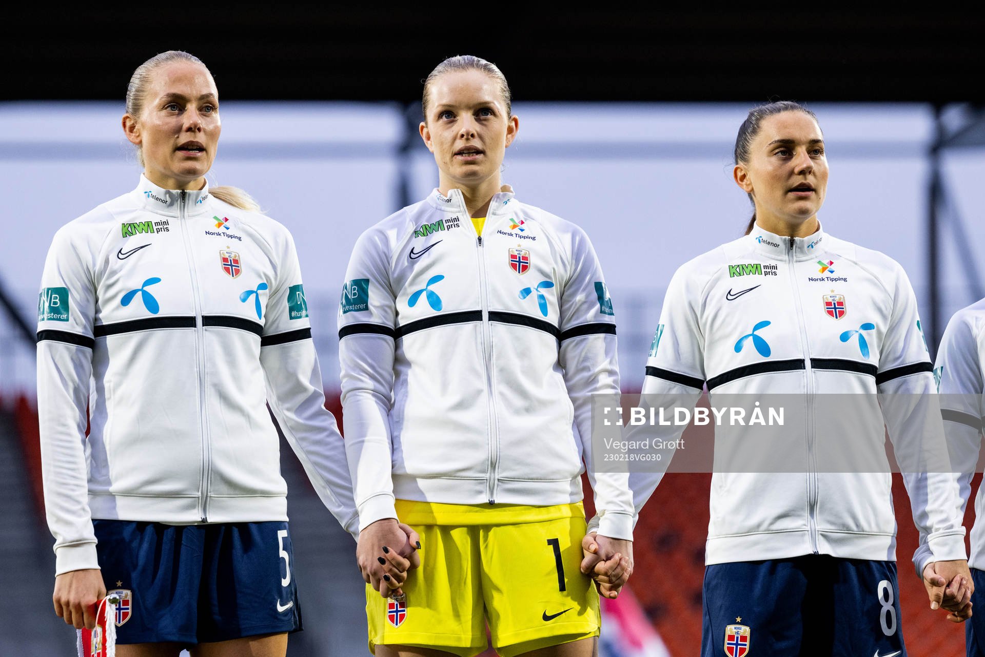 Guro Bergsvand, goalkeeper Guro Pettersen and Vilde Bøe