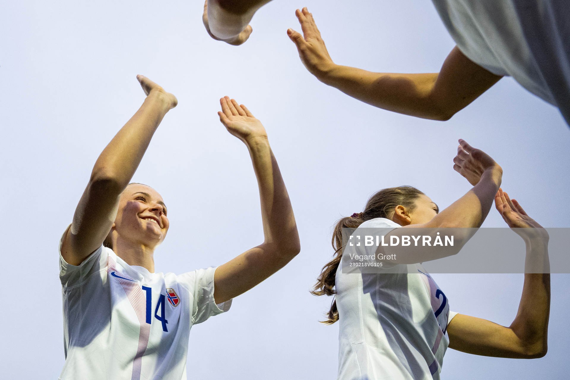 Thea Sørbo of Norway ahead of the international friendly football match between Denmark and Norway on February 18, 2023 in Laval. 