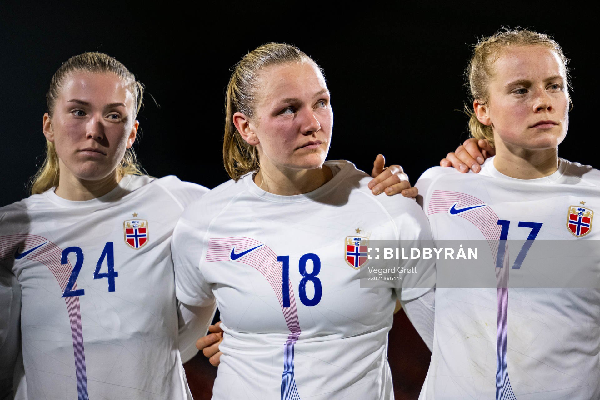 Emilie Nautnes, Frida Maanum and Julie Blakstad of Norway
