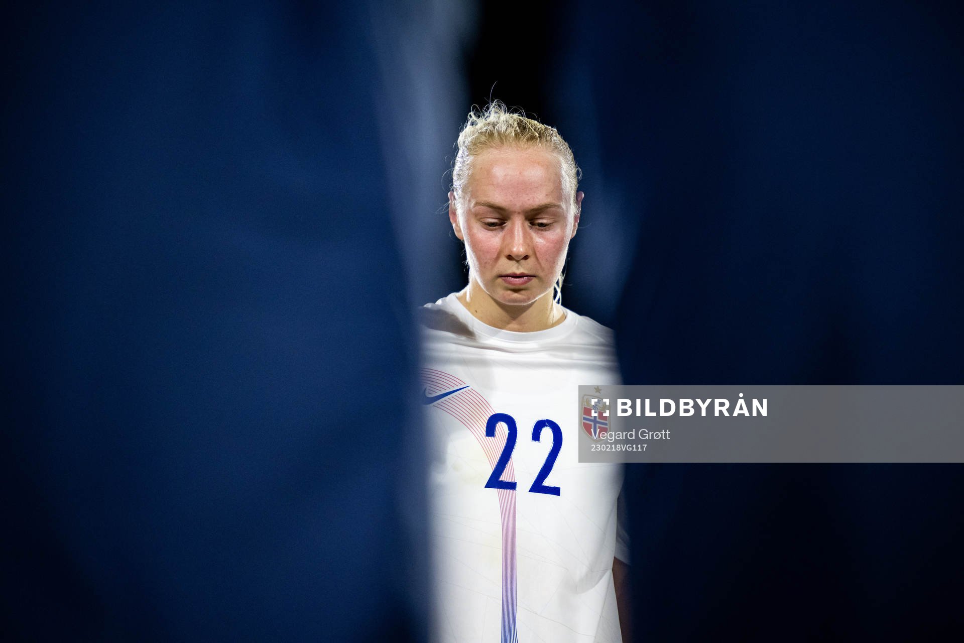 Sara Hørte of Norway looks dejected