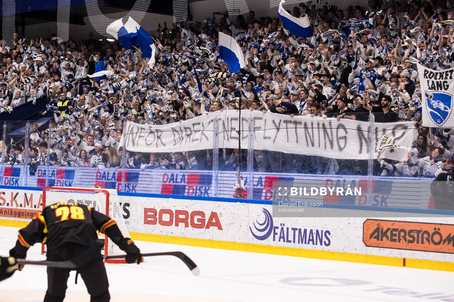 Leksands fansen med banderoll