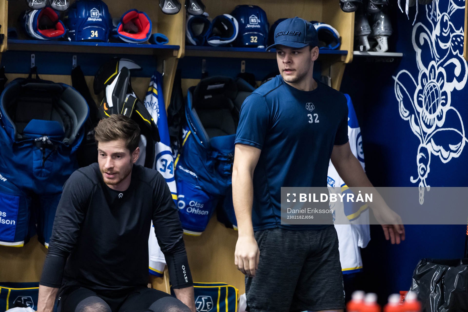 Leksands Peter Cehlarik och Jesper Kandergård innan
