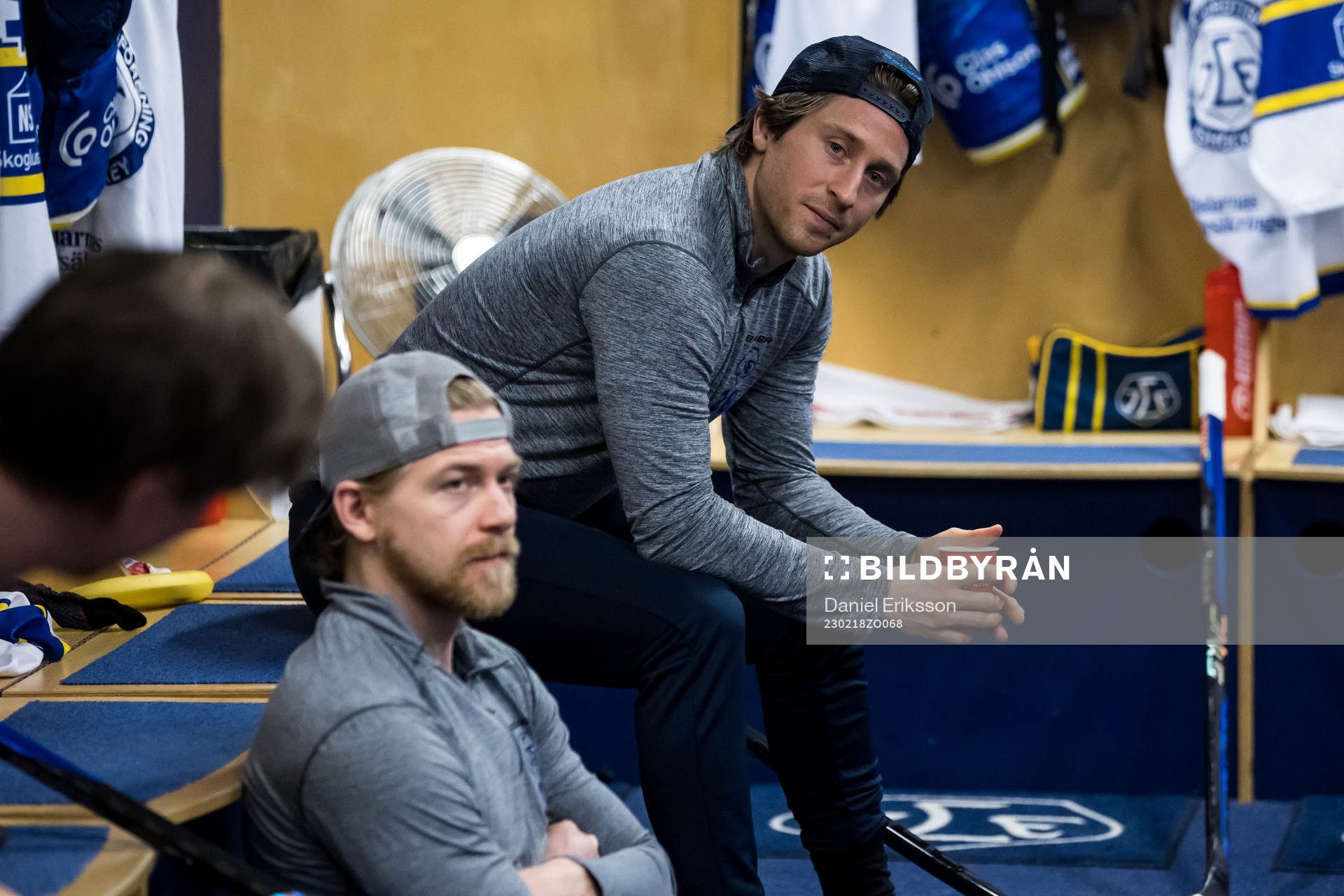 Leksands Justin Glenn Kloos innan ishockeymatchen i SHL