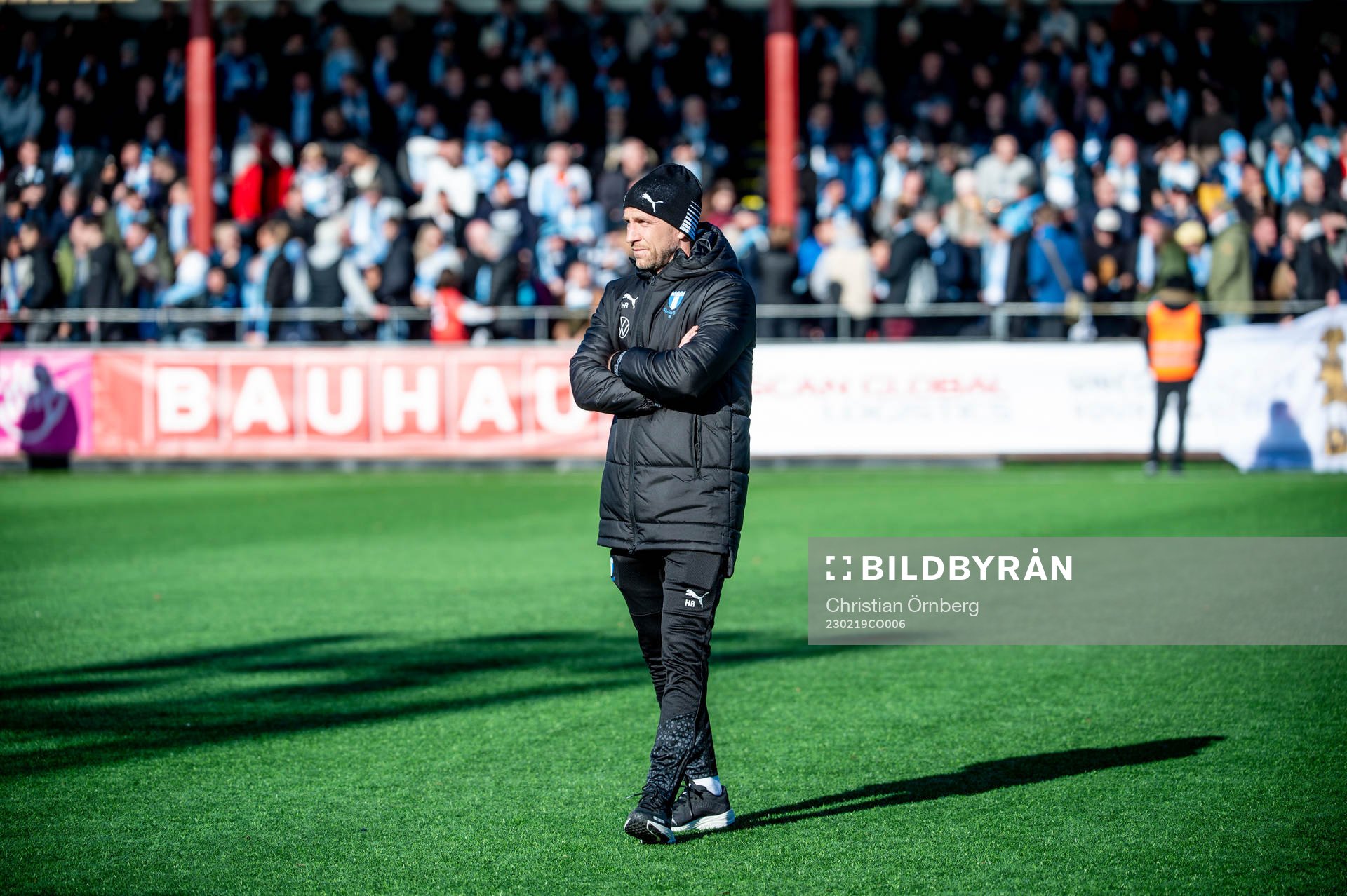 Malmö FFs tränare Henrik Rydström innan fotbollsmatchen