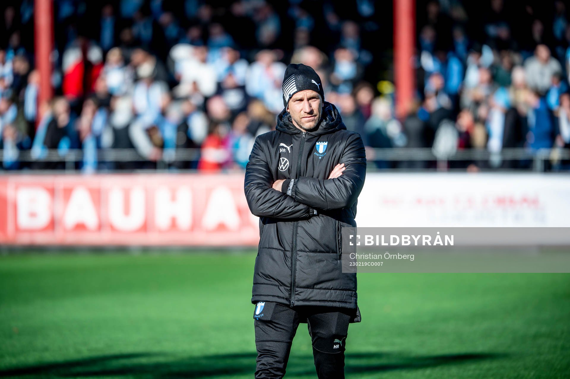 Malmö FFs tränare Henrik Rydström innan fotbollsmatchen