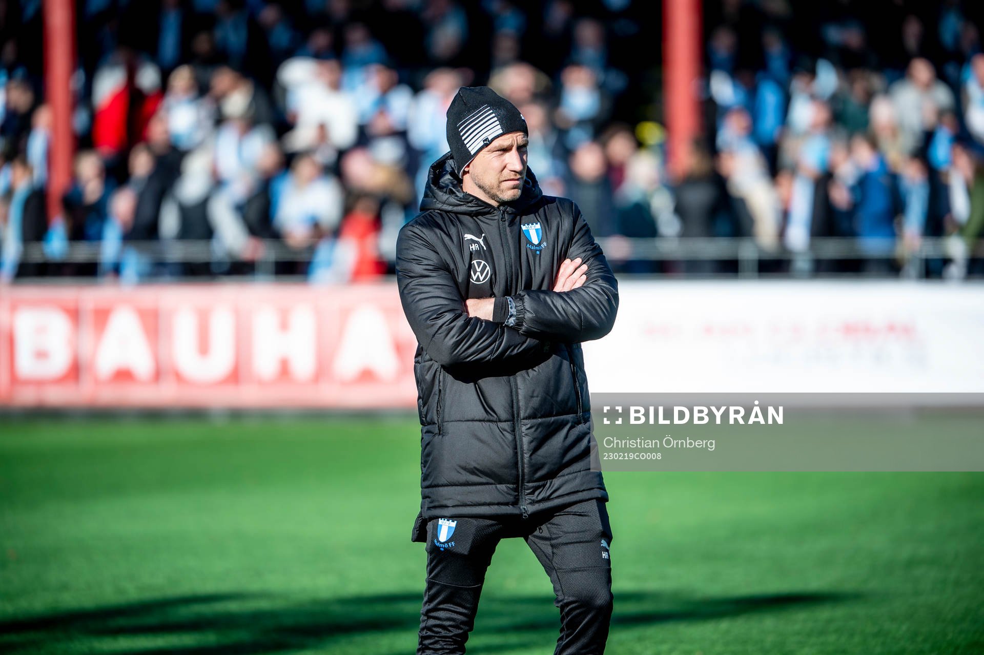 Malmö FFs tränare Henrik Rydström innan fotbollsmatchen