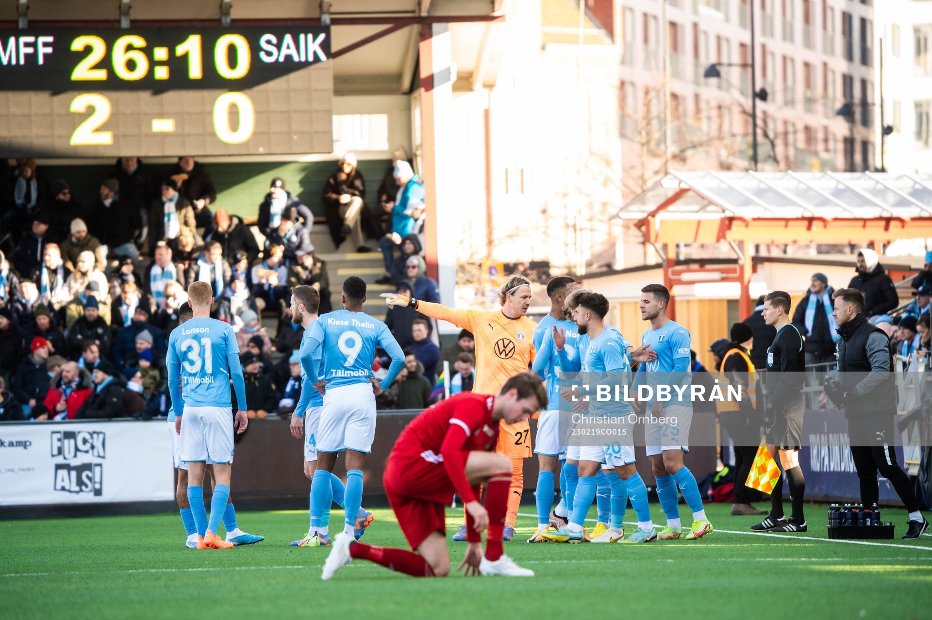 Matchen tillfälligt avbruten