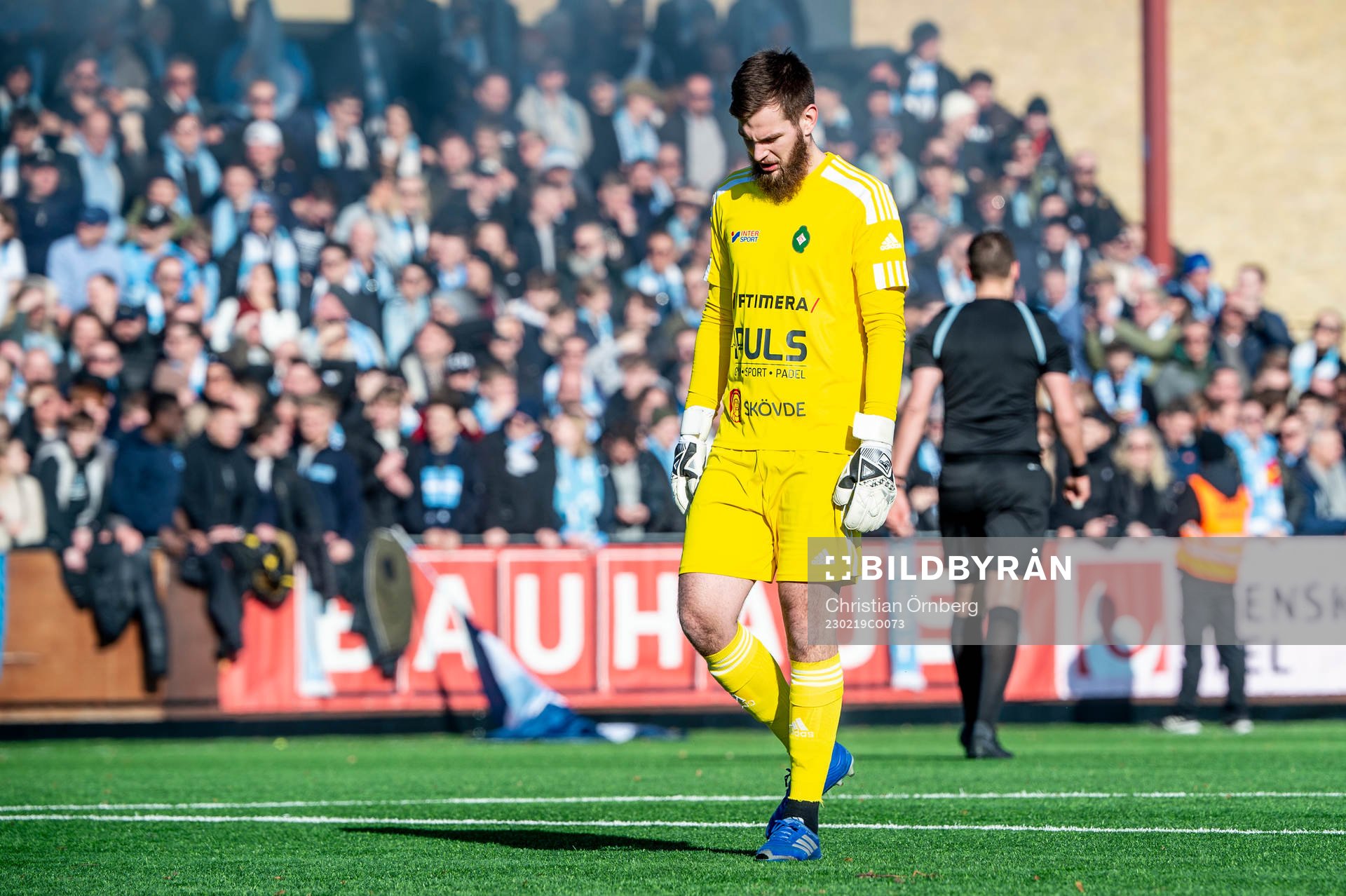 Skövde AIKs målvakt Markus Fröjd deppar