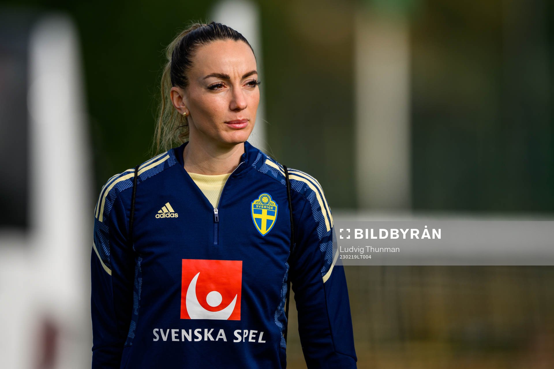 Kosovare Asllani ahead of a training session with the women's national football team of Sweden on February 19, 2023 in Marbella. 