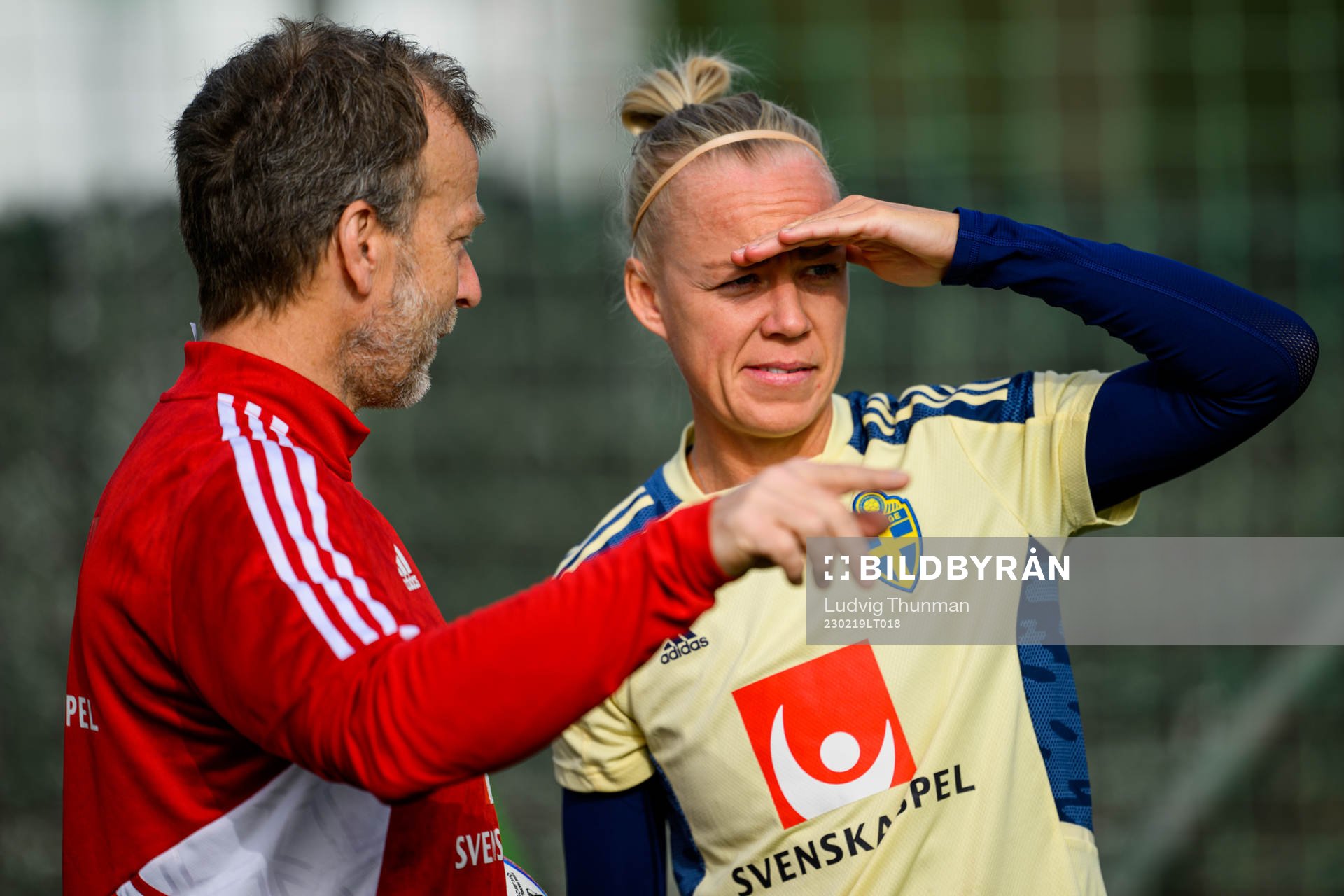 Fysio Pontus Ekblom and Caroline Seger