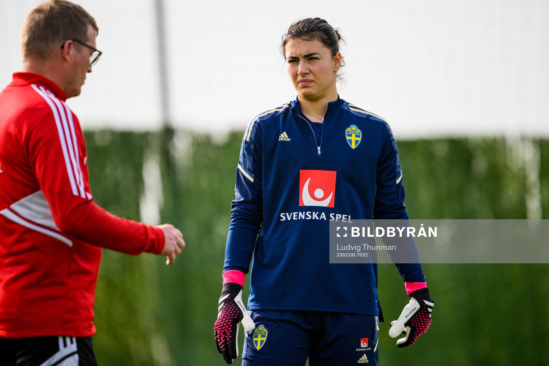 Goalkeeper coach Leif Troedsson and goalkeeper Zecira