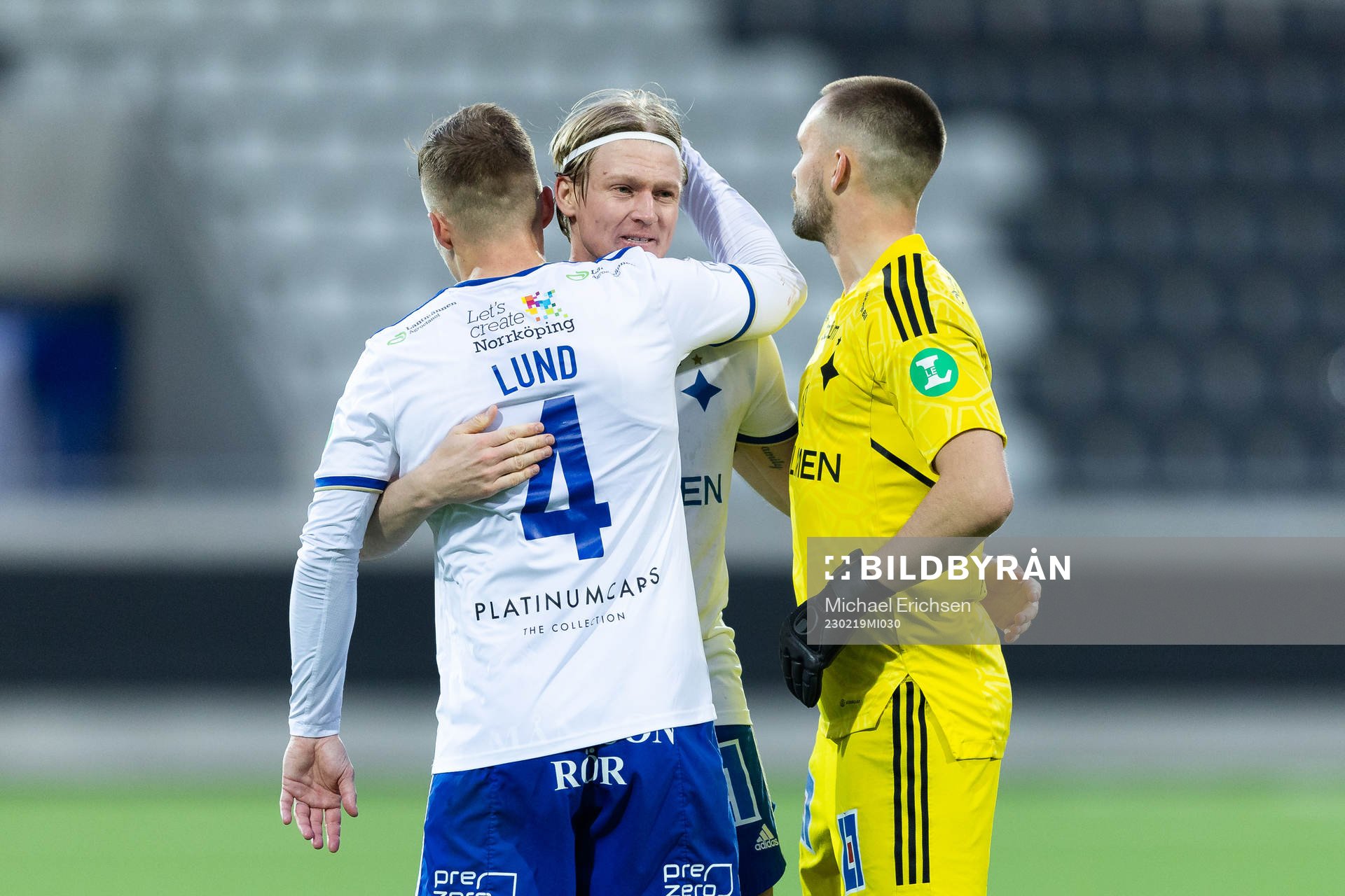 Norrköpings Marco Lund Nielsen jublar ihop med Daniel