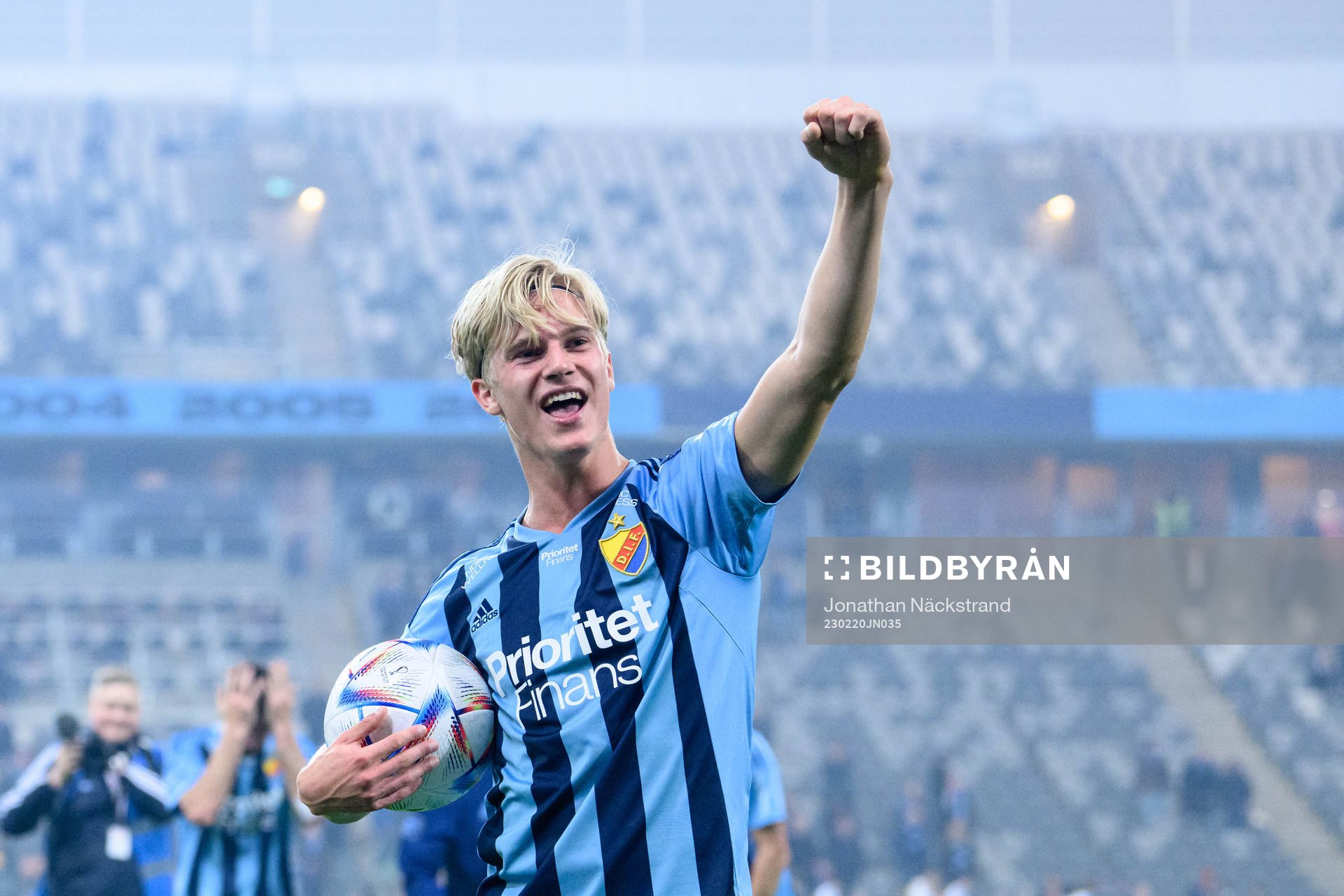 Djurgårdens Lucas Bergvall jublar