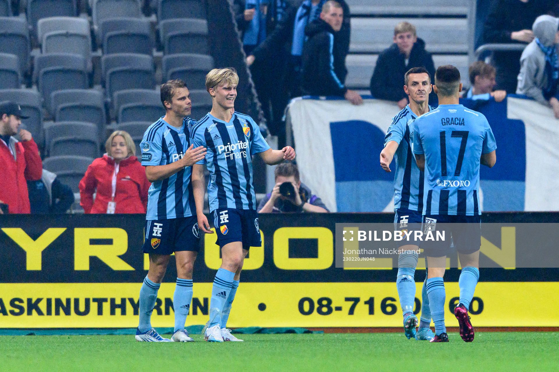 Djurgårdens Lucas Bergvall jublar