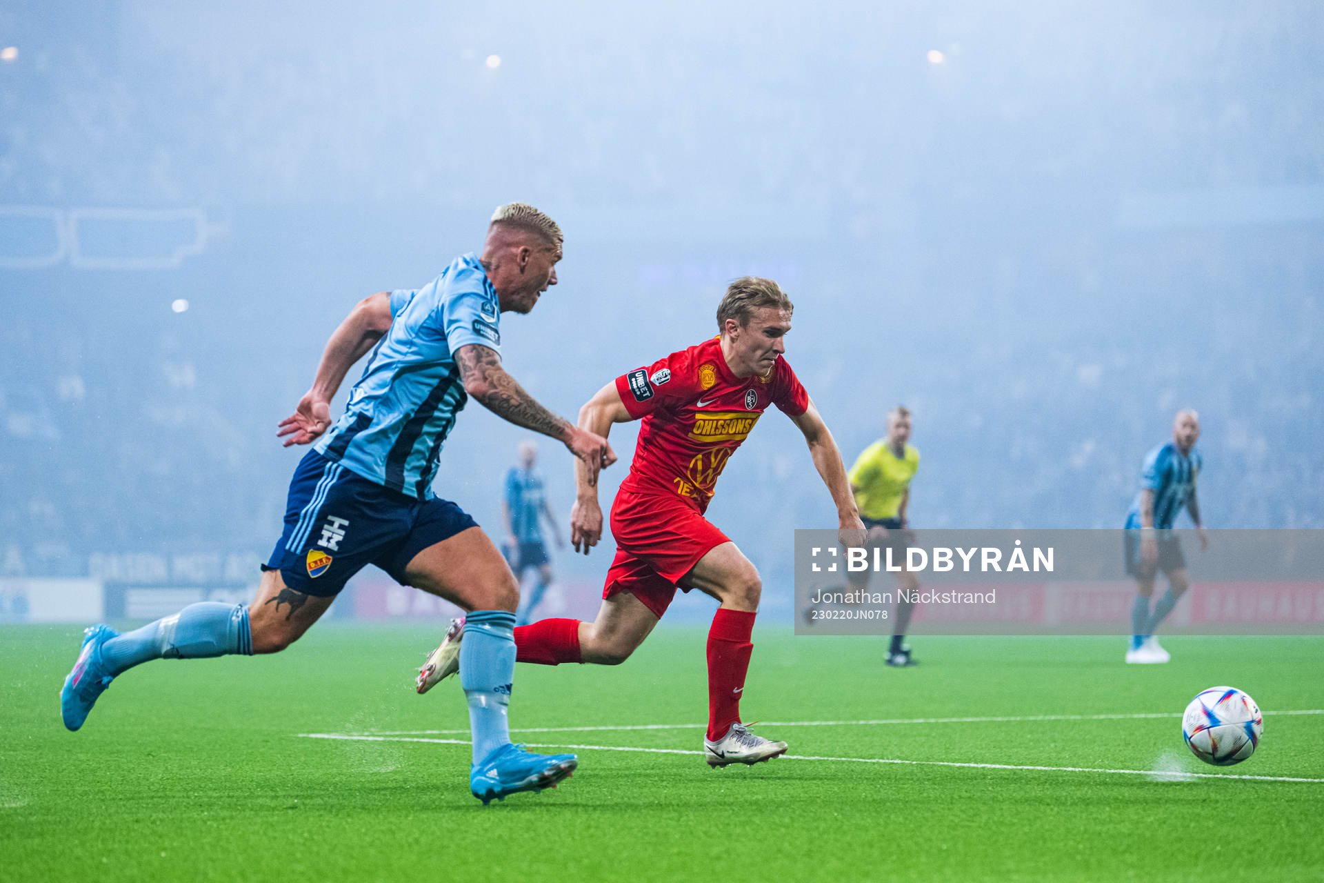 Djurgårdens Victor Edvardsen och Landskronas Edvin