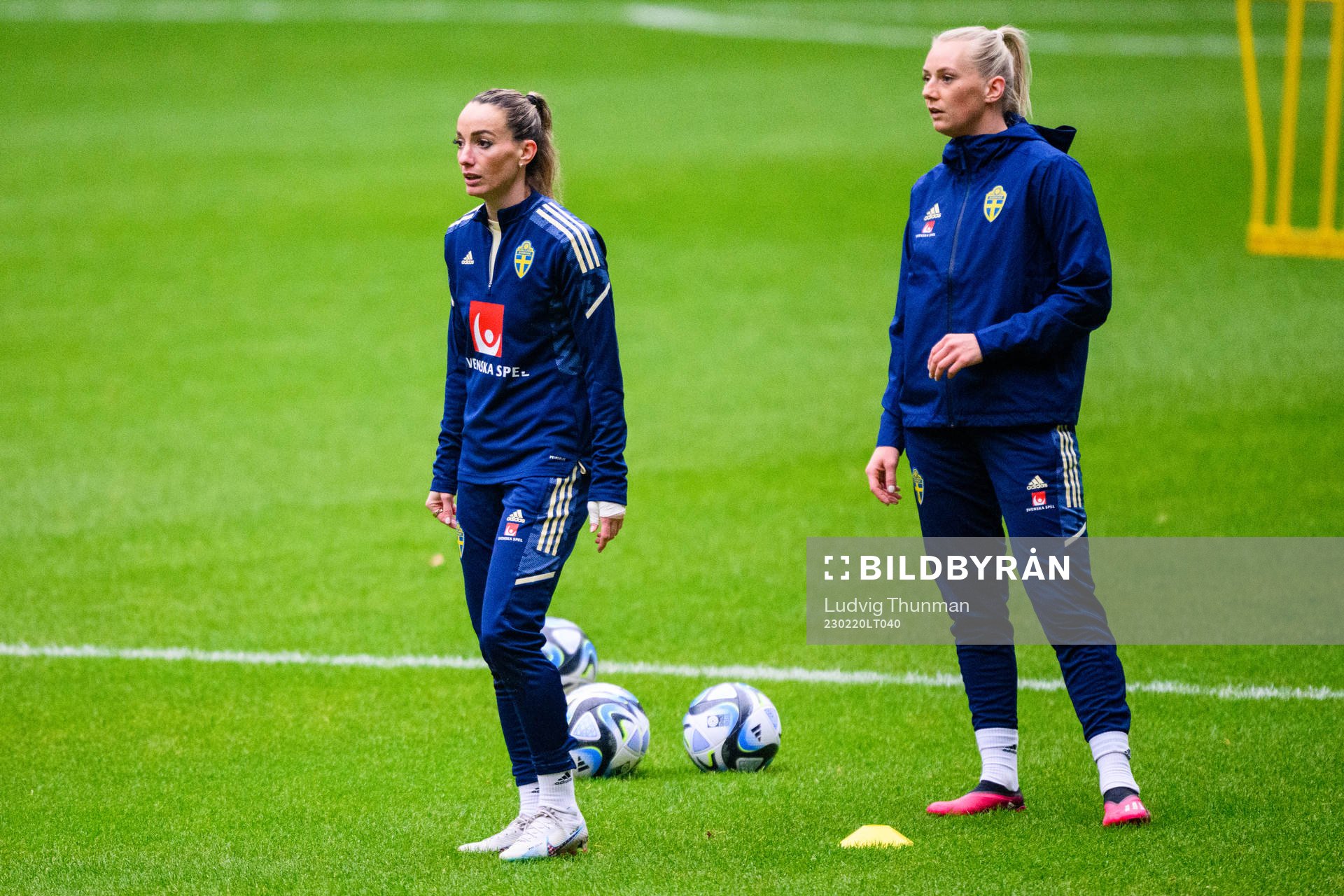 Kosovare Asllani and Stina Blackstenius of the Swedish
