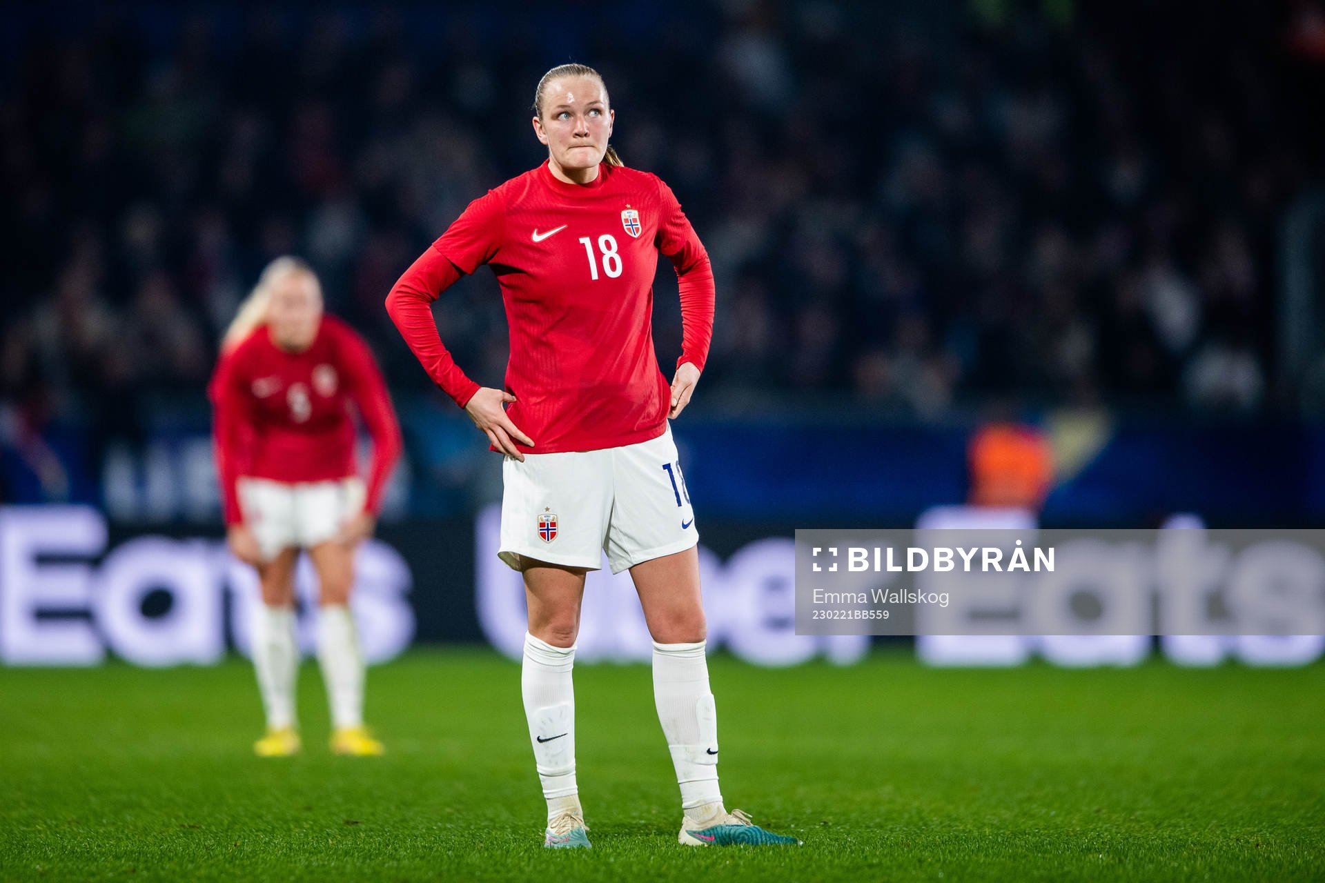 Frida Maanum of Norway looks dejected