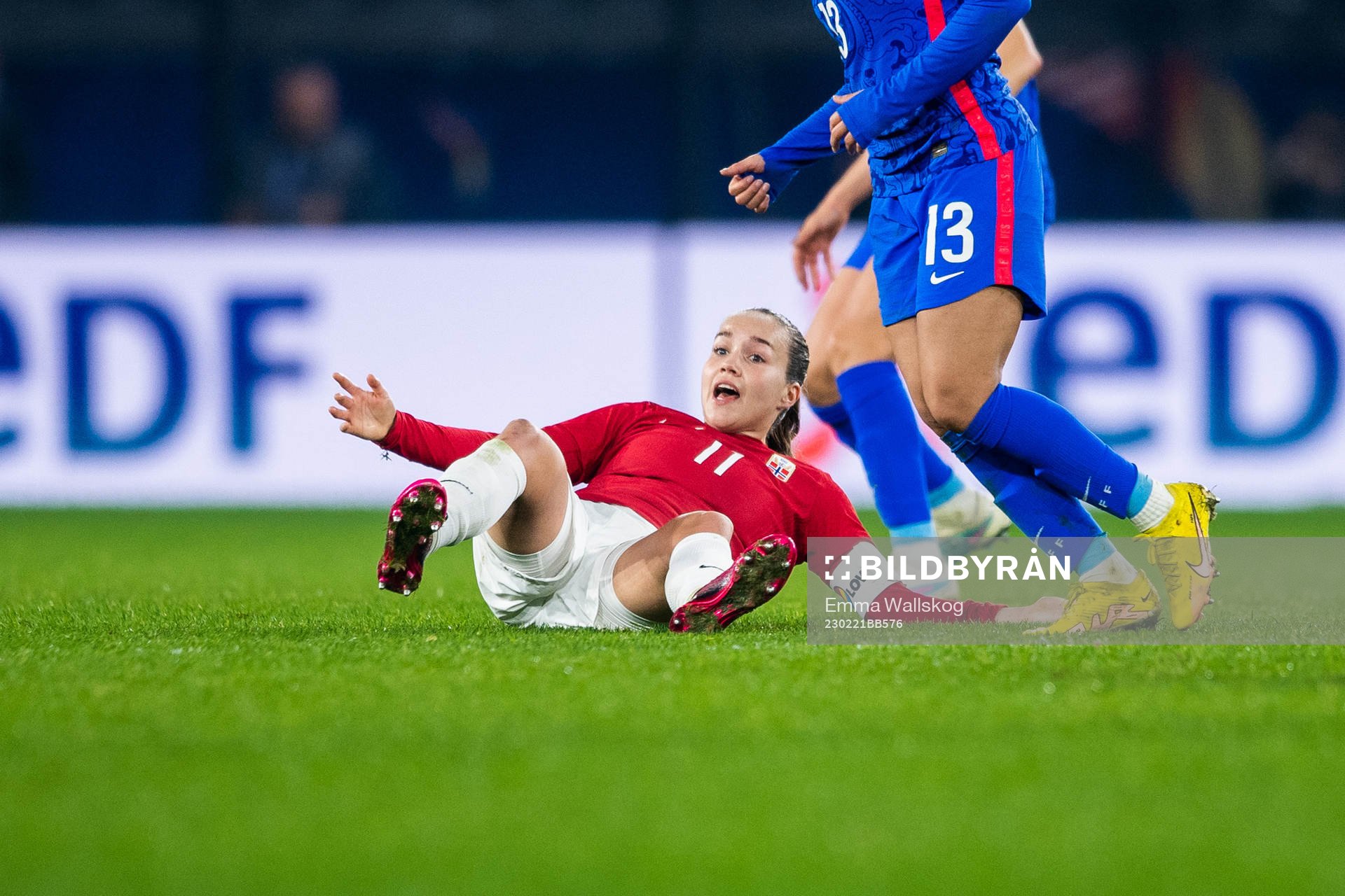Guro Reiten of Norway reacts