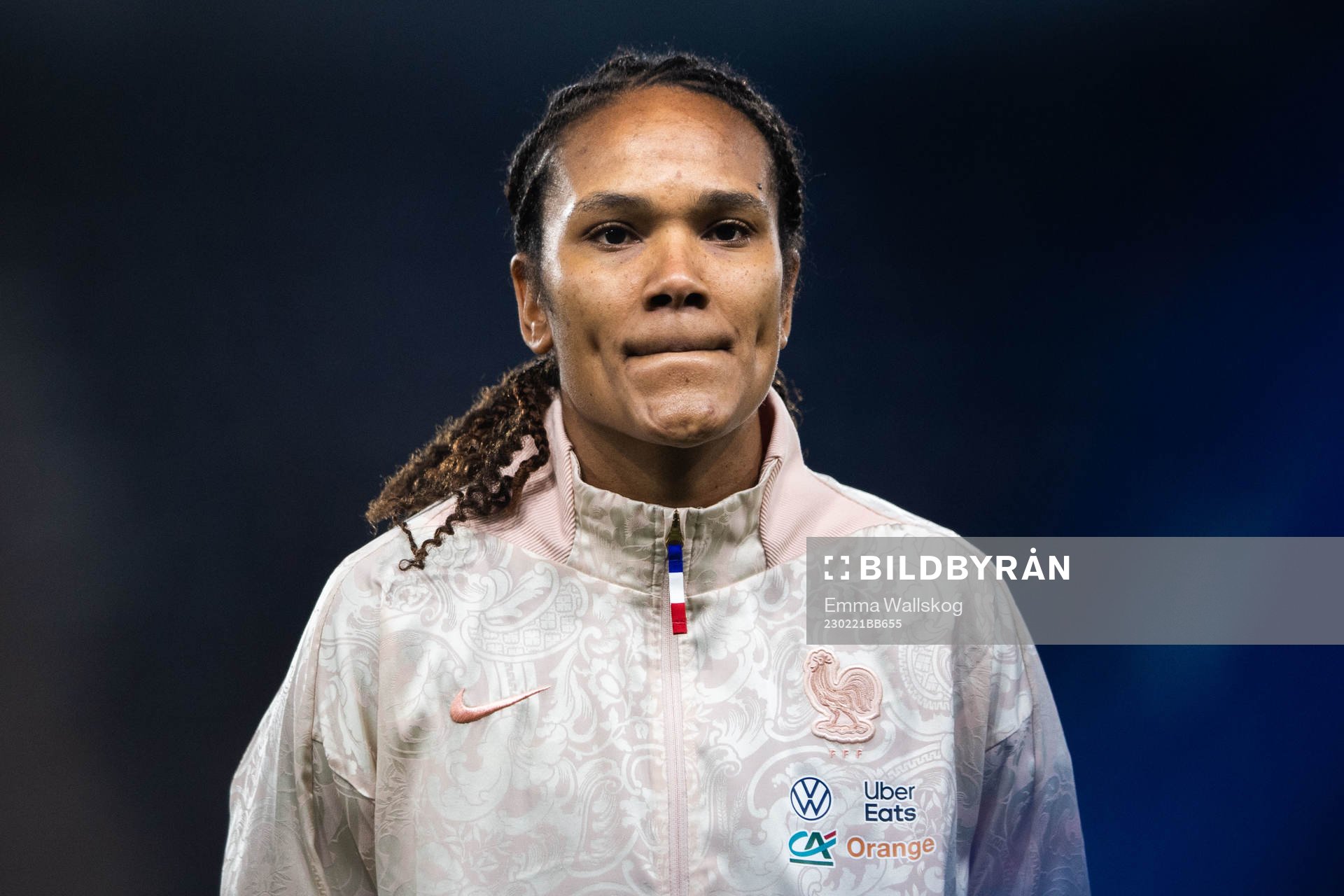 Wendie Renard of France ahead of the international friendly football match between France and Norway on February 21, 2023 in Angers.