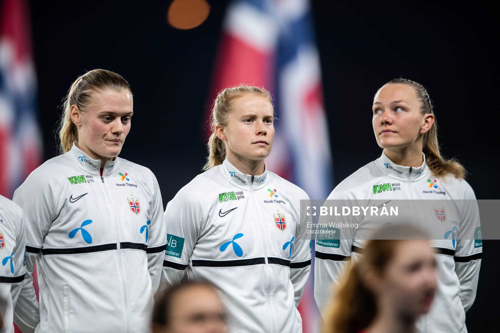 Mathilde Harviken, Julie Blakstad and Frida Maanum of Norway