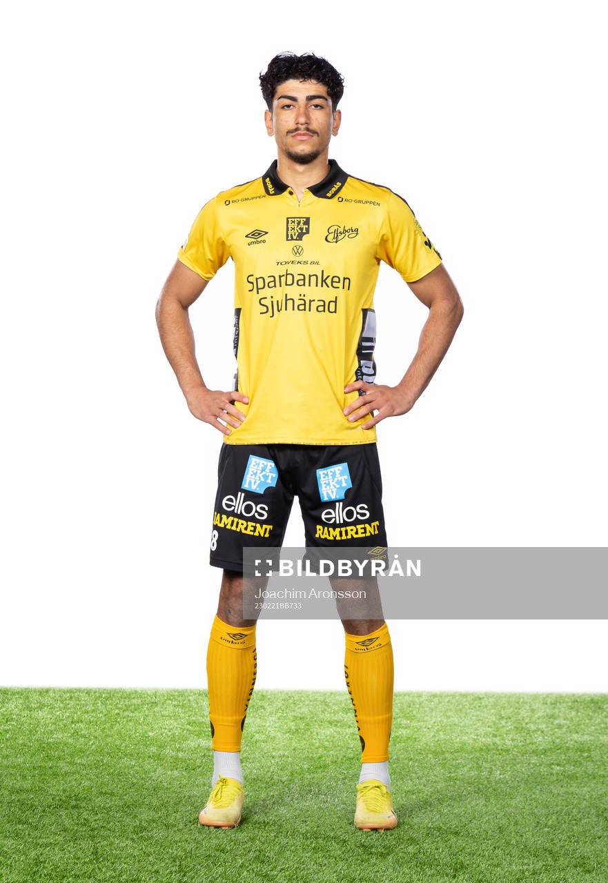 Elfsborgs Ahmed Qasem 1 poserar för ett porträtt den 21 februari 2023 i Borås.