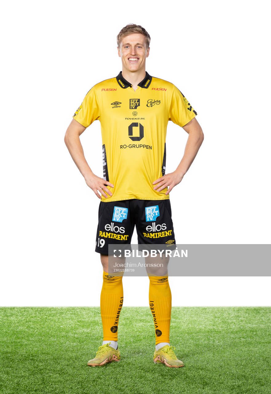 Elfsborgs Jeppe Okkles 1 poserar för ett porträtt den 21 februari 2023 i Borås.