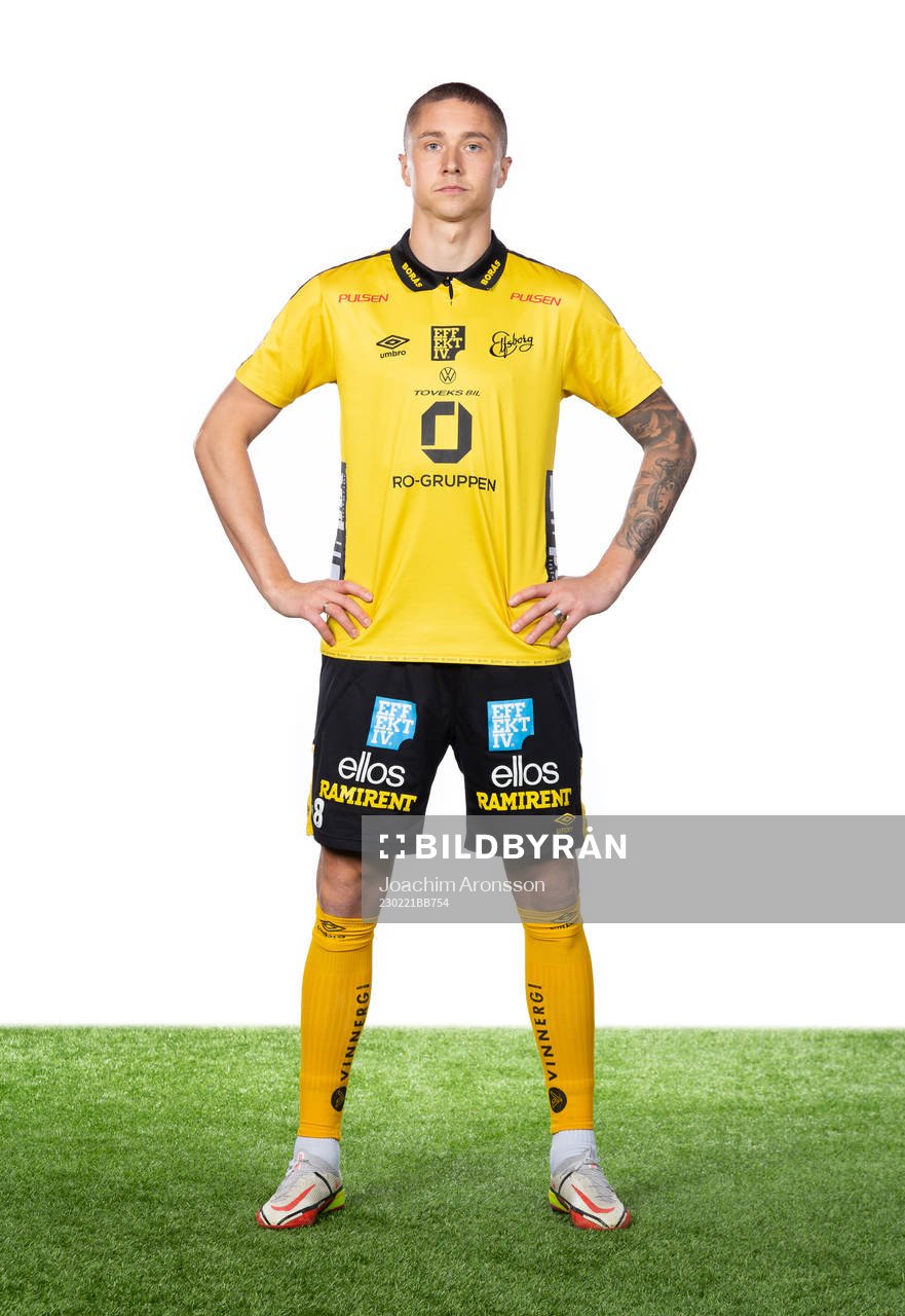 Elfsborgs Sebastian Holmén 1 poserar för ett porträtt den 21 februari 2023 i Borås.
