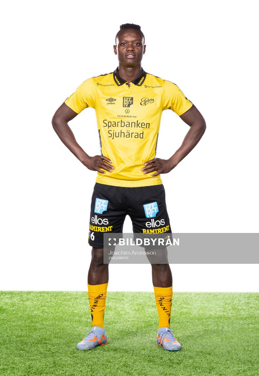 Elfsborgs Timothy Ouma 1 poserar för ett porträtt den 21 februari 2023 i Borås.