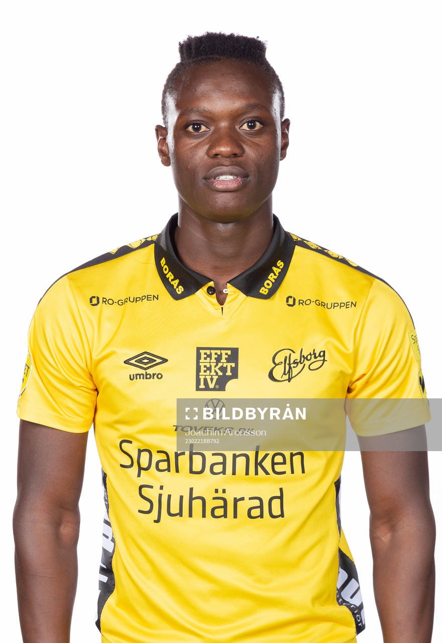 Elfsborgs Timothy Ouma poserar för ett porträtt den 21 februari 2023 i Borås.