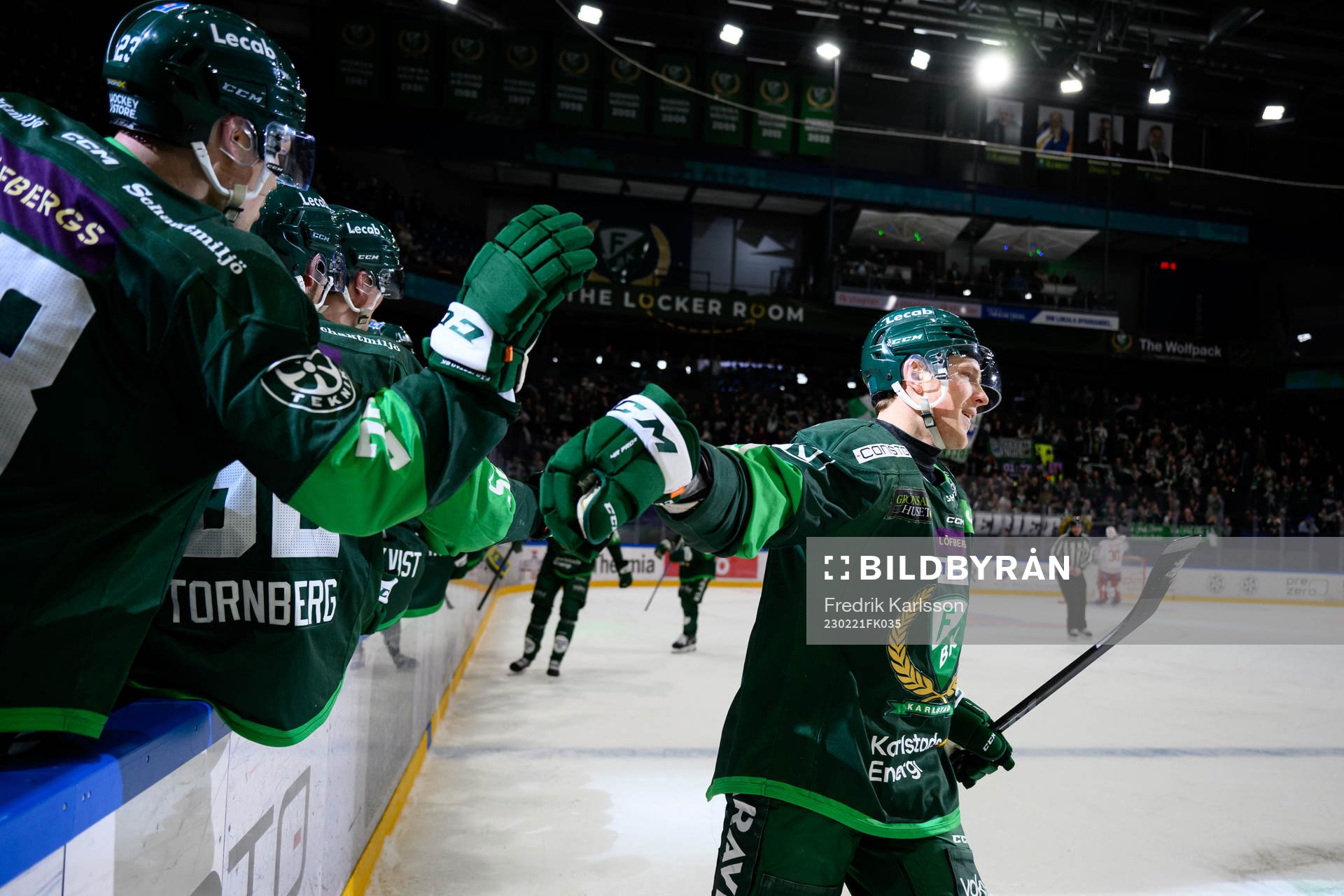 Färjestads Patrik Lundh jublar