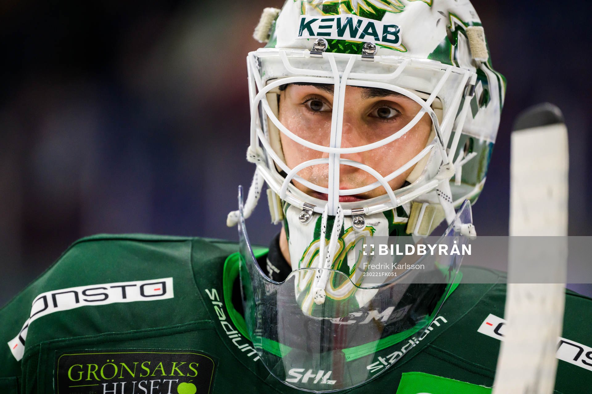 Färjestads målvakt Matthew Tomkins jublar