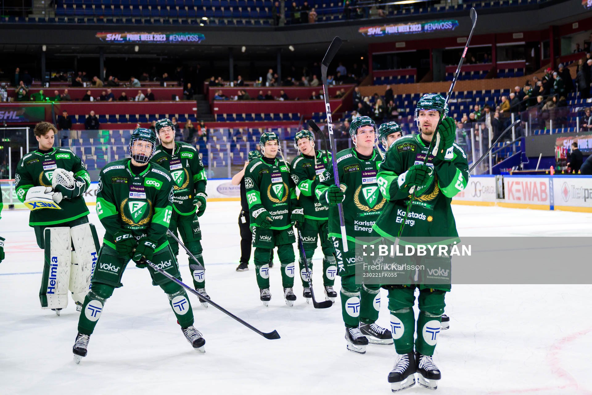 Färjestads spelare jublar