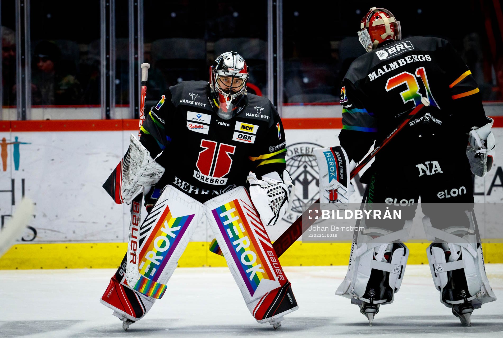 Örebros målvakt Jhonas Enroth och målvakt Jonas Arntzen