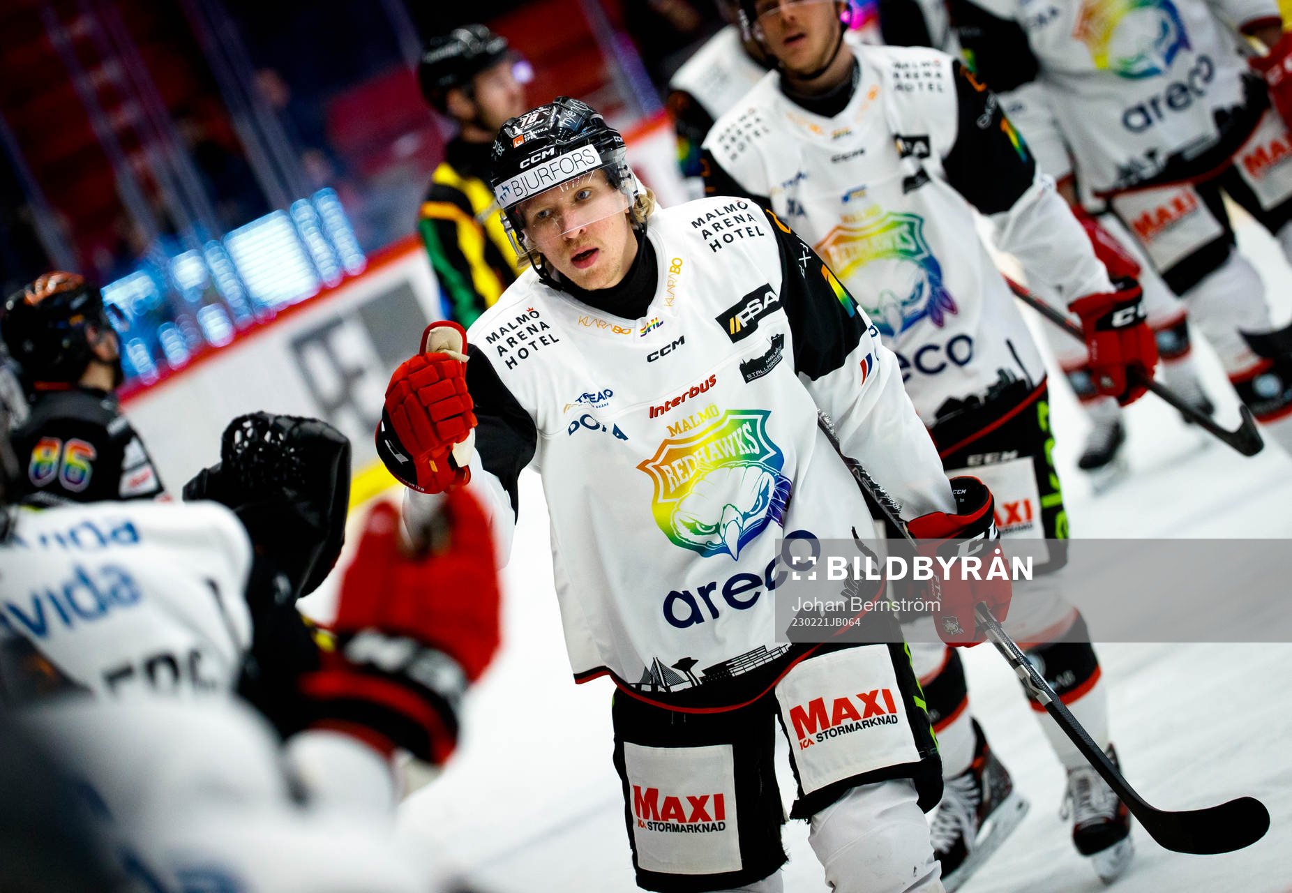 Malmö Redhawks Marcus Sylvegård jublar