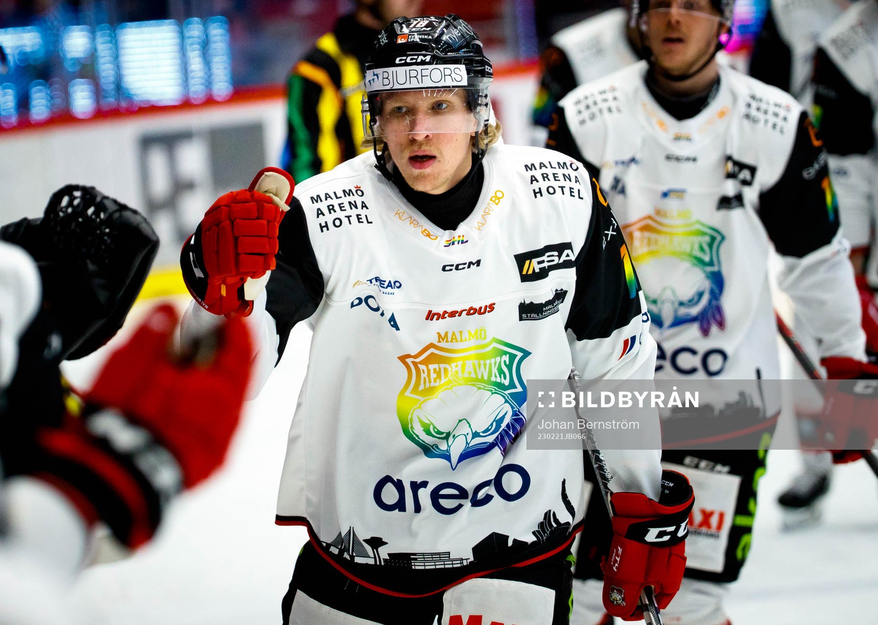 Malmö Redhawks Marcus Sylvegård jublar