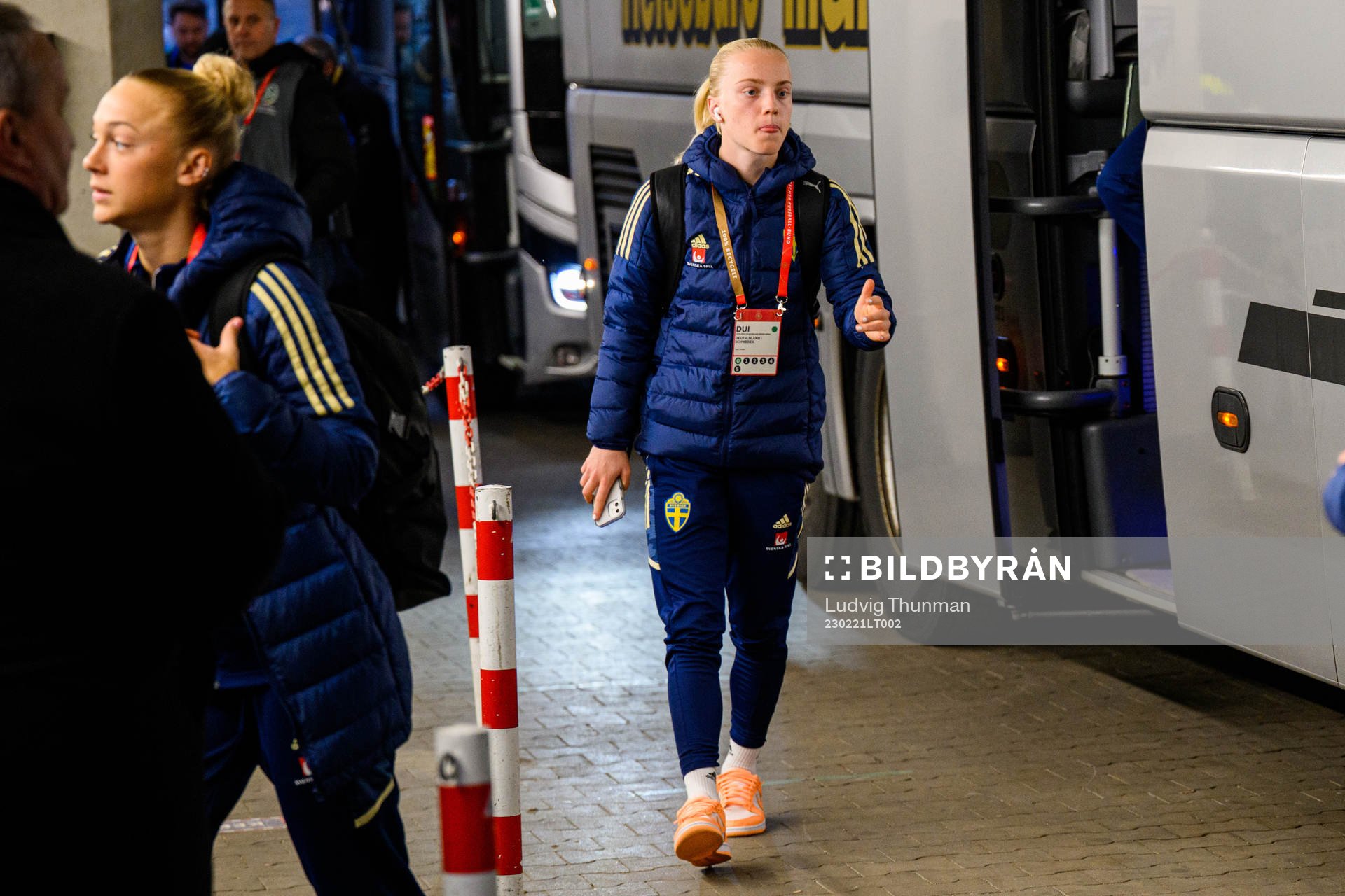 Anna Sandberg of Sweden arrives for the women's