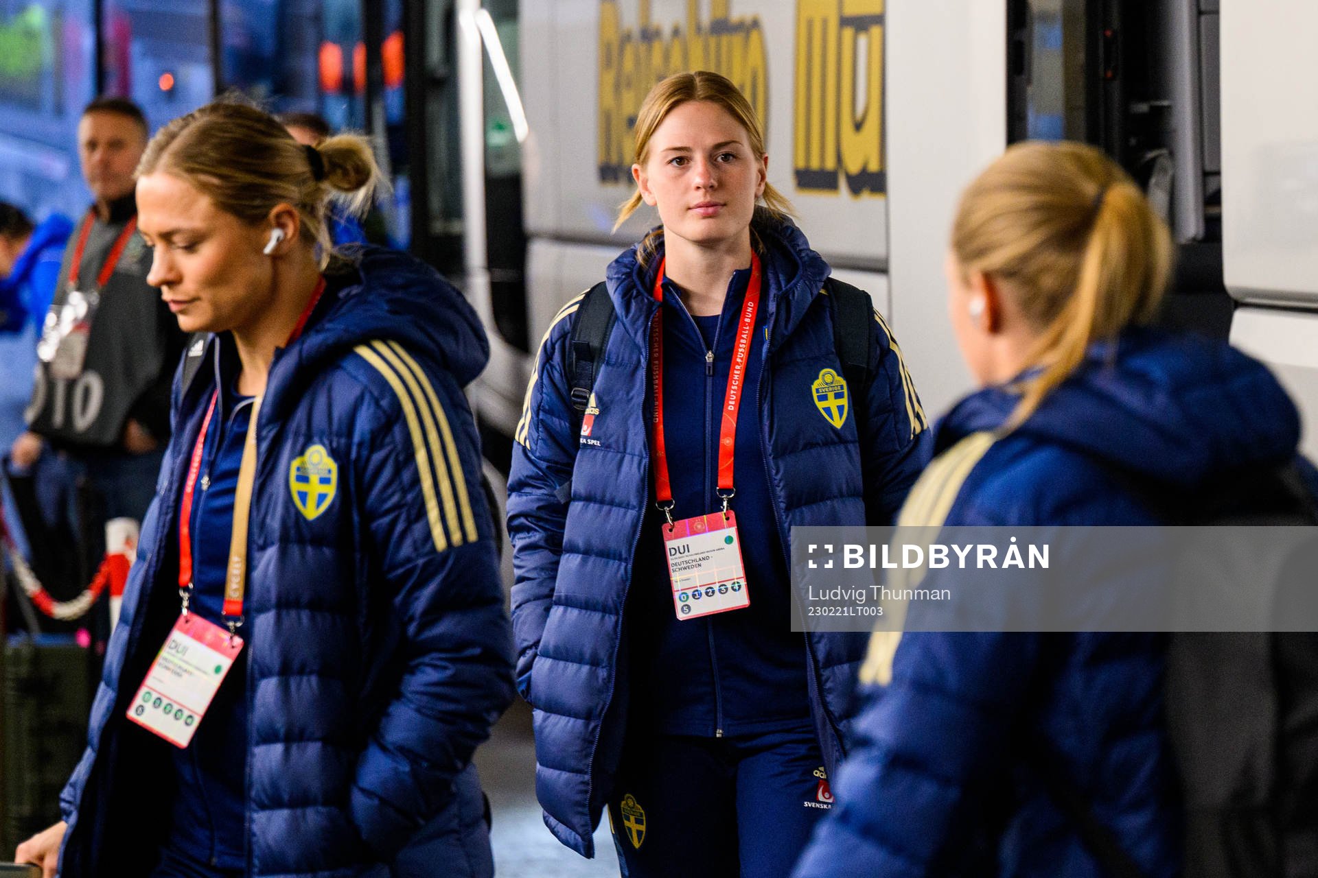 Goalkeeper Tove Enblom of Sweden arrives for the women's