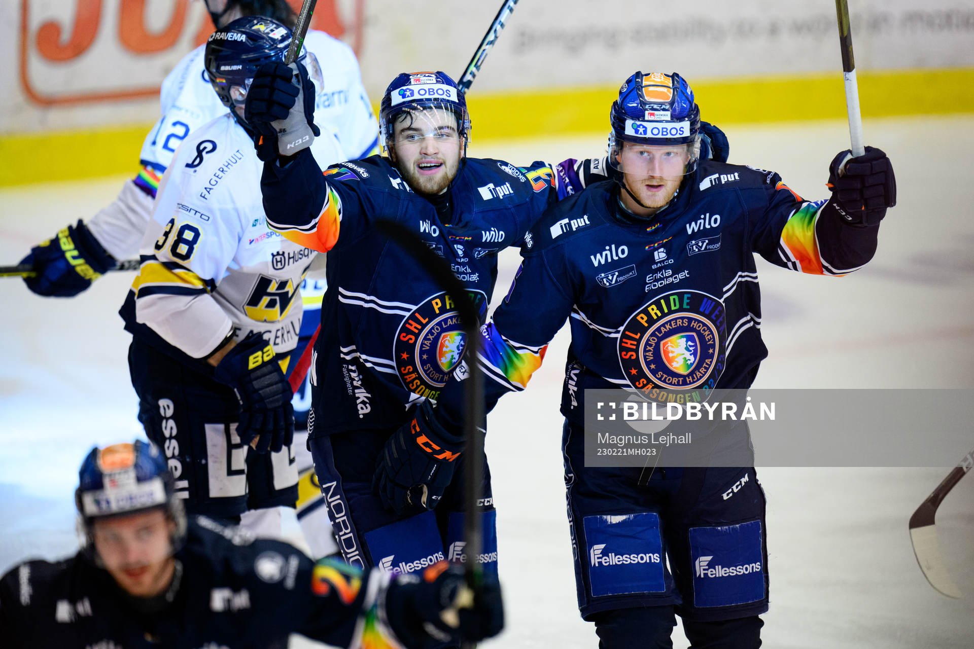 Växjös Glenn Gustafsson och Joachim Blichfeld jublar