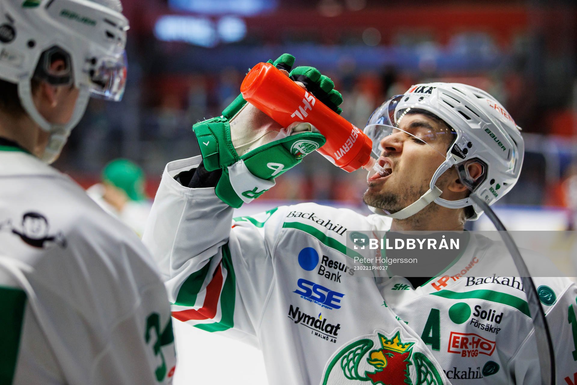 Rögles Brady Ferguson dricker vatten