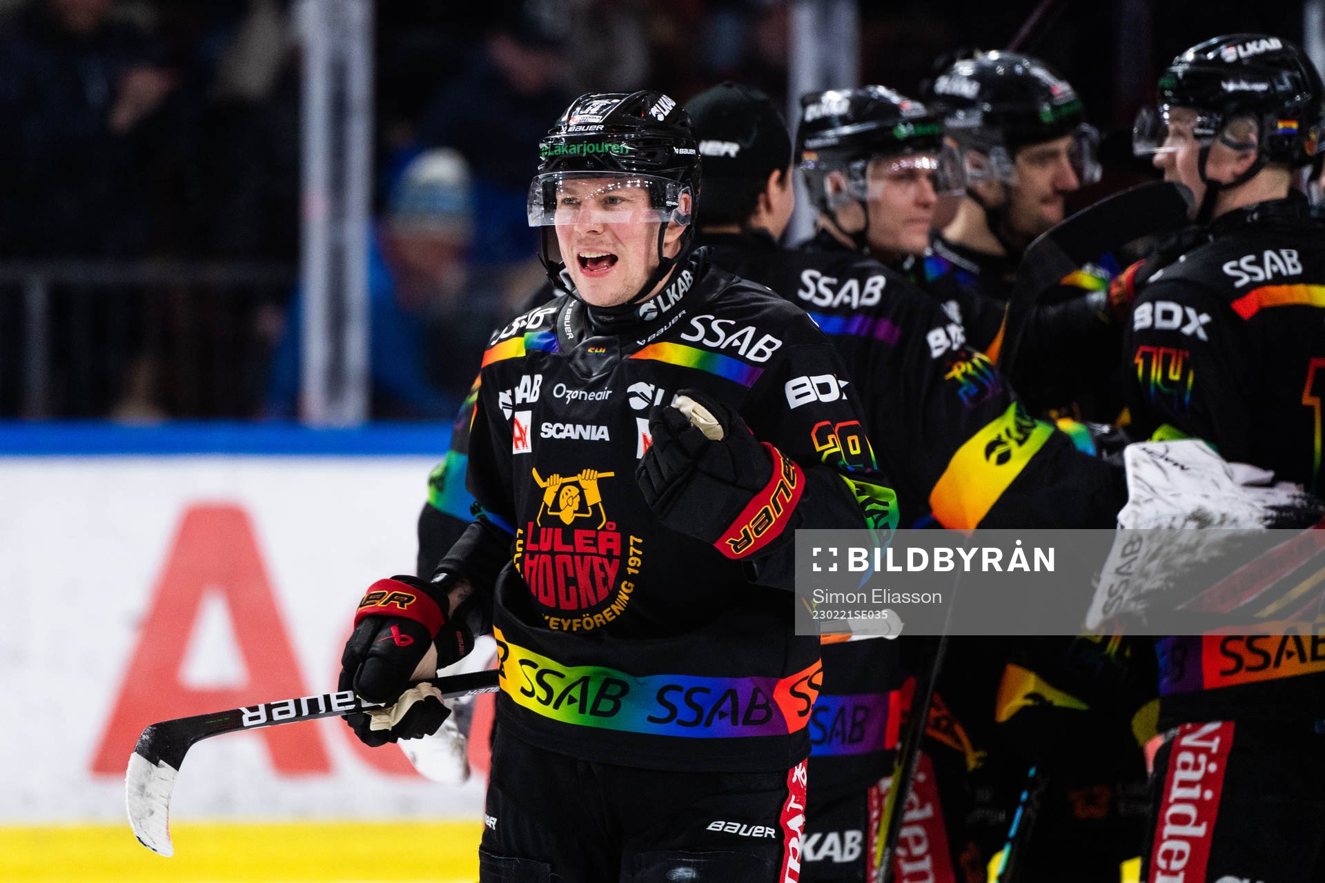Luleås Erik Gustafsson jublar
