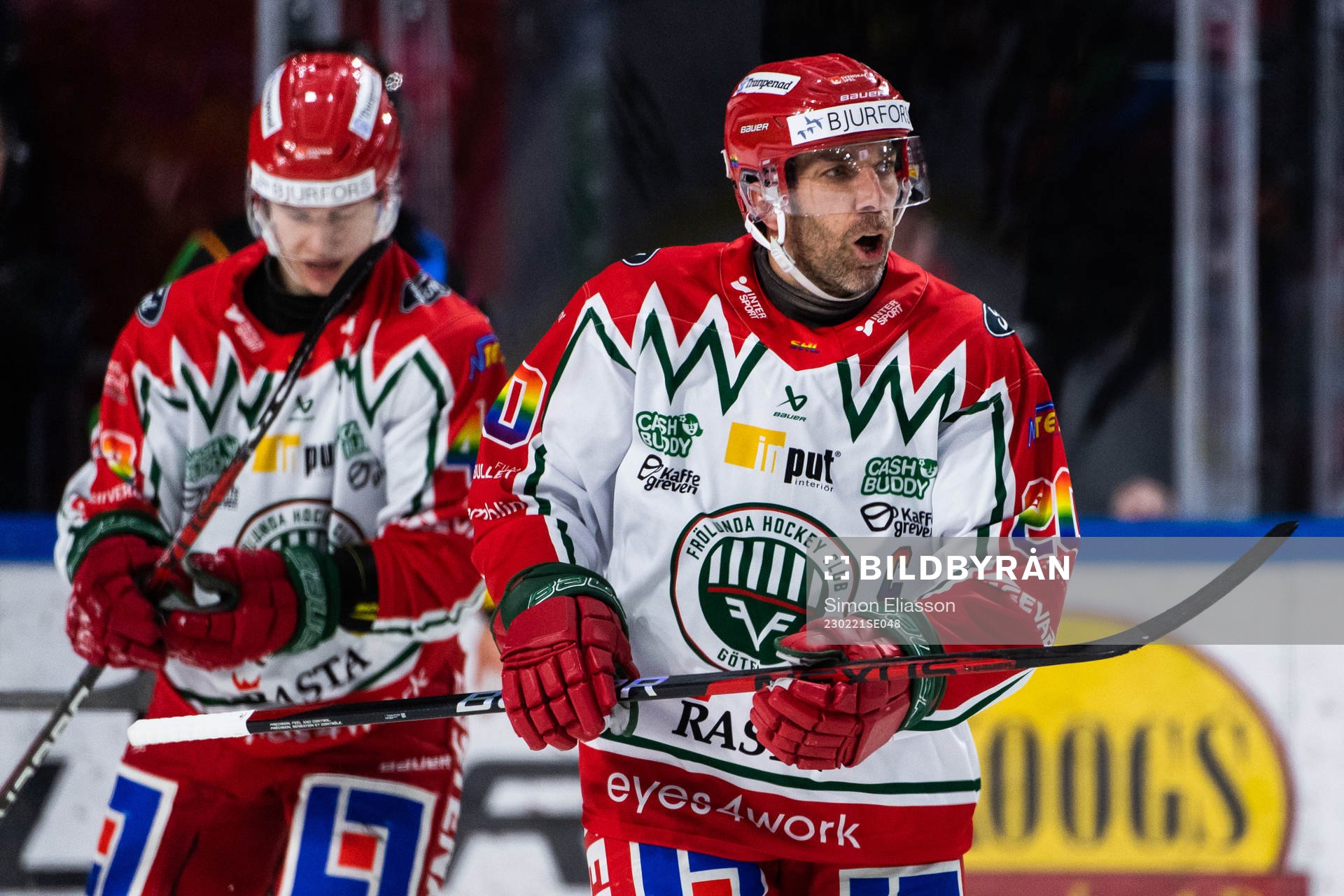 Frölundas Joel Lundqvist reagerar