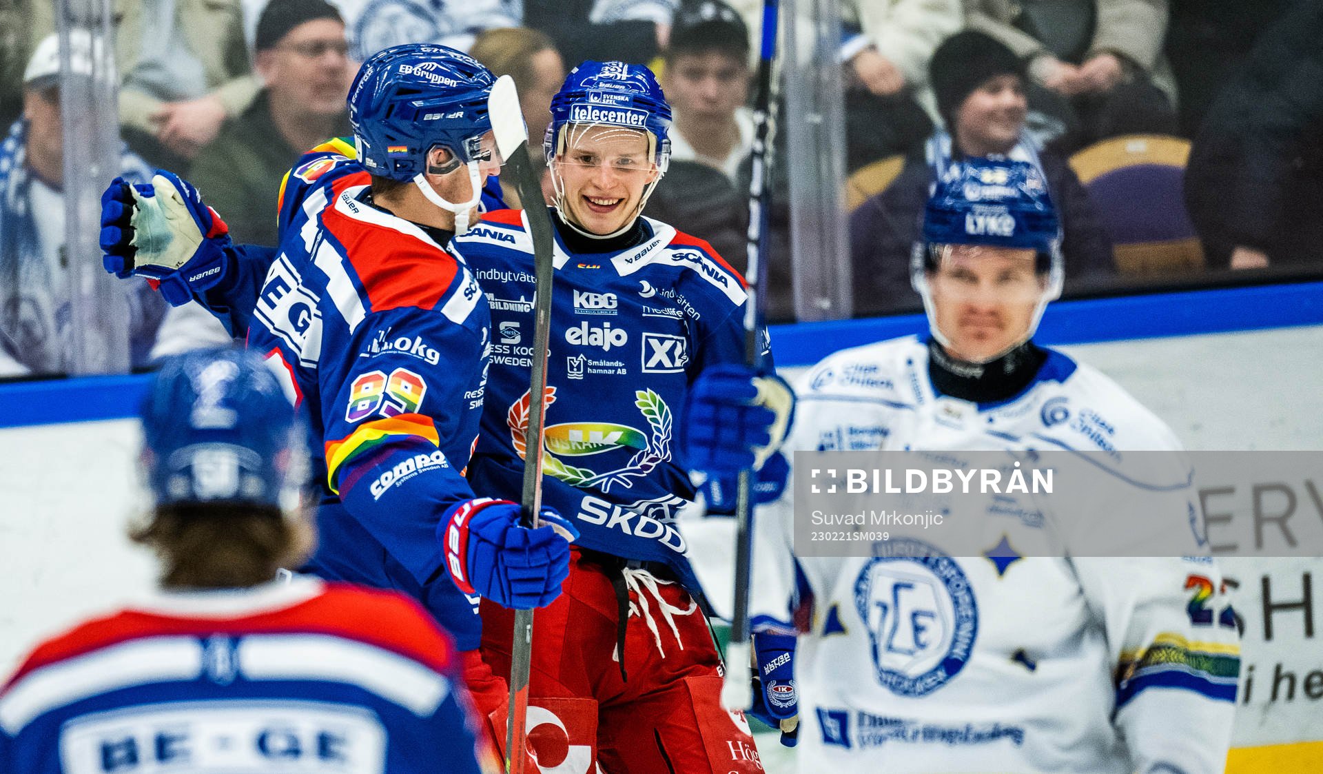 Oskarshamns Antti Suomela jublar med Patrik Karlkvist