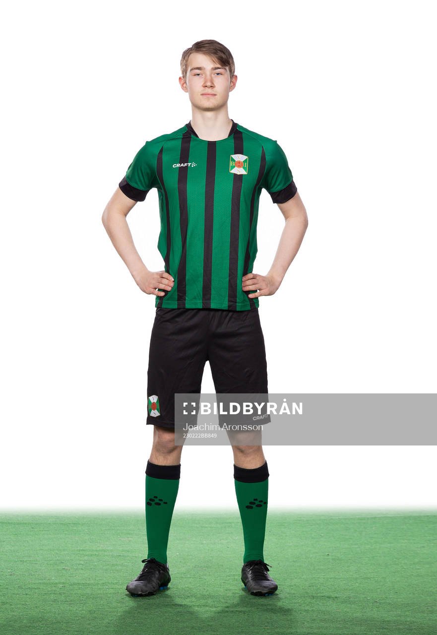 Varbergs Albin Berggren poserar för ett porträtt den 22 februari 2023 i Varberg.