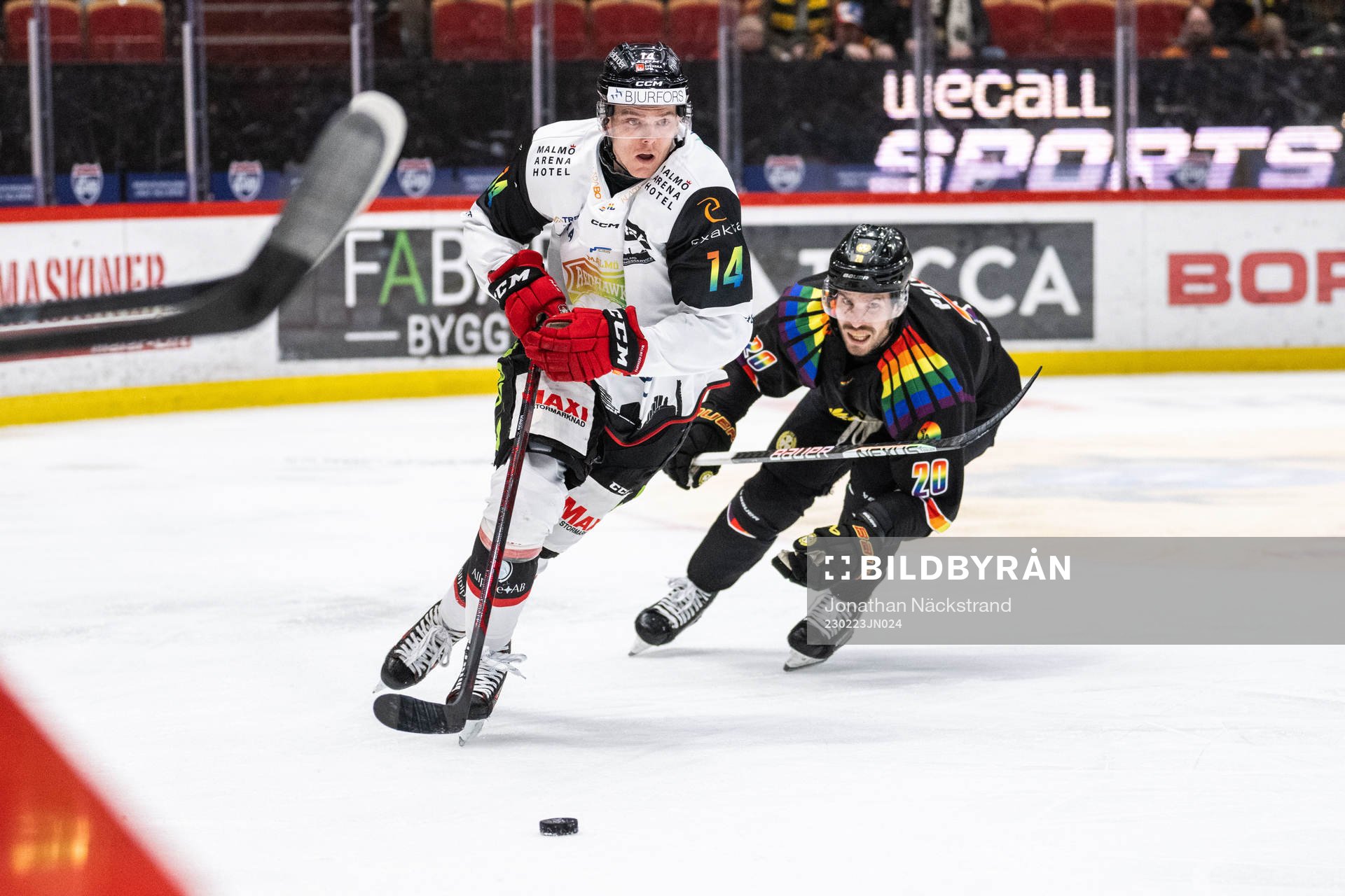 Malmö Redhawks Carl-Johan Lerby och Brynäs Oula Palve