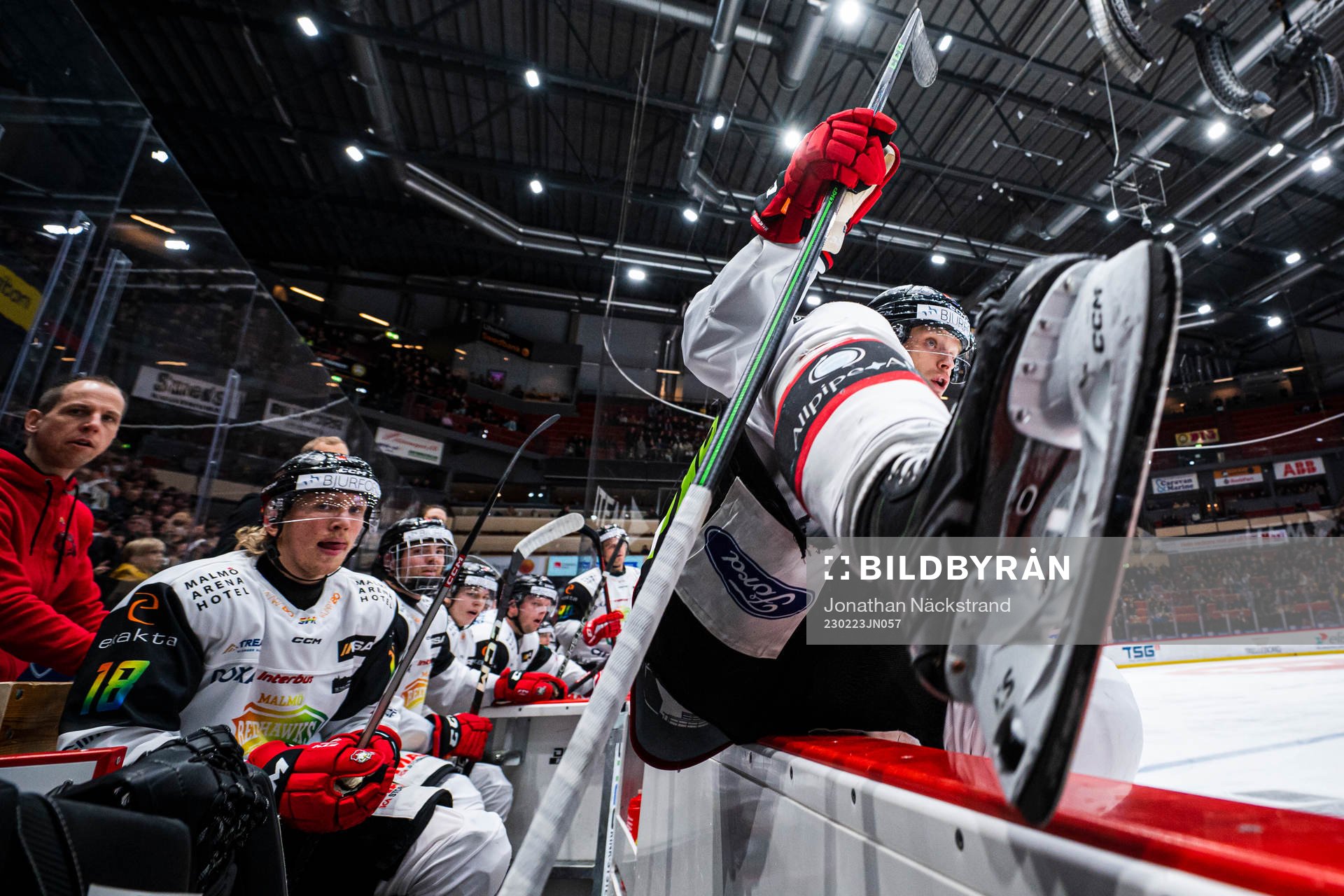 Malmö Redhawks Johan Olofsson och Marcus Sylvegård