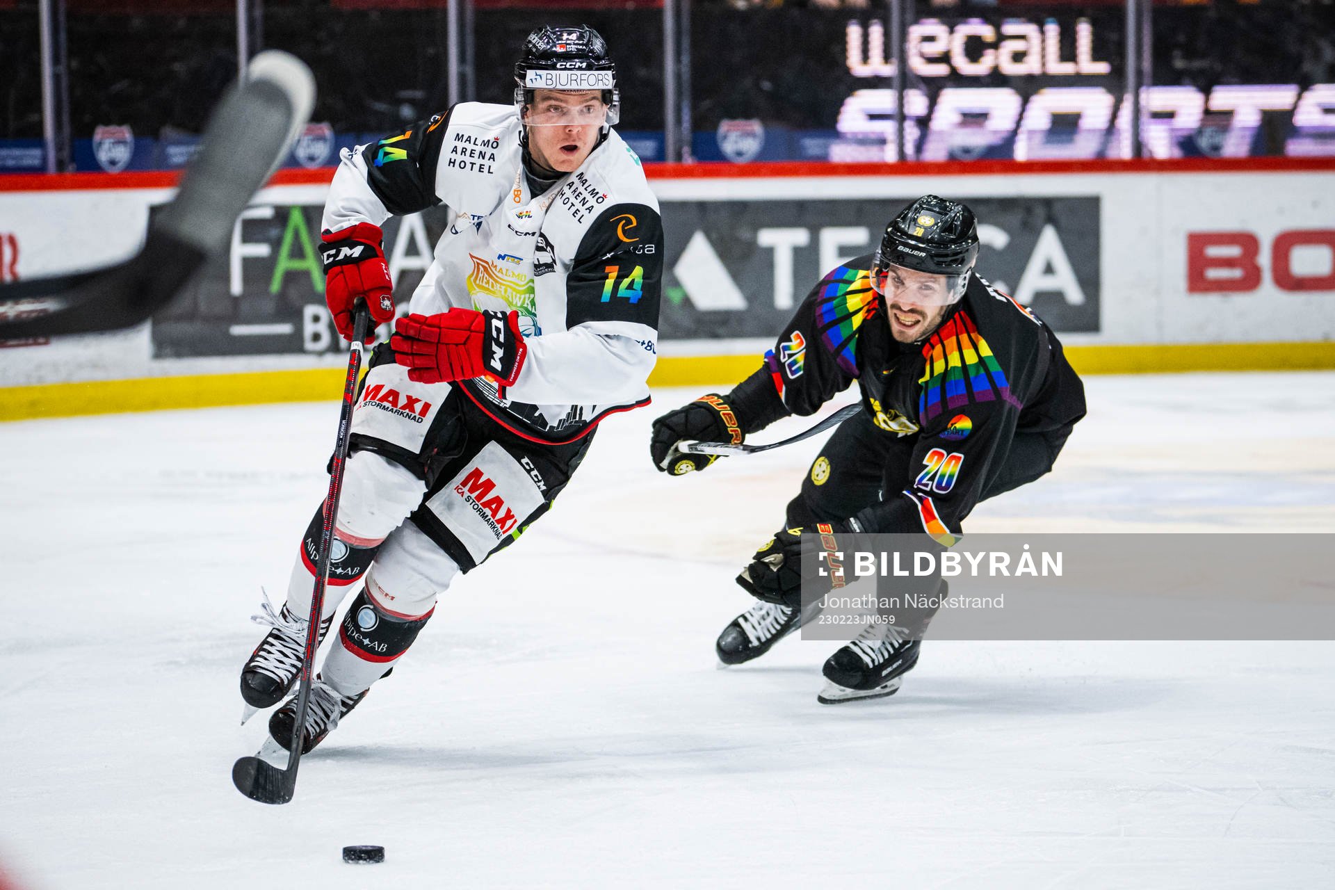 Malmö Redhawks Carl-Johan Lerby och Brynäs Oula Palve
