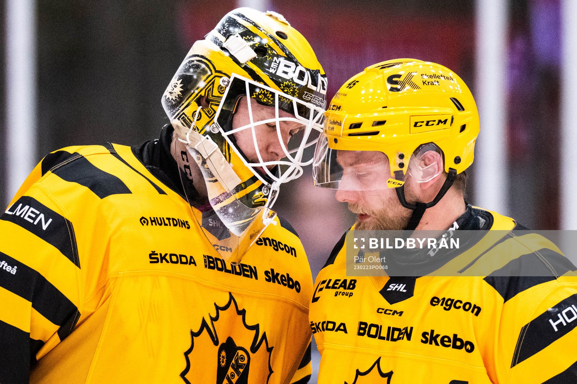 Skellefteås målvakt Linus Söderström och Oscar Möller